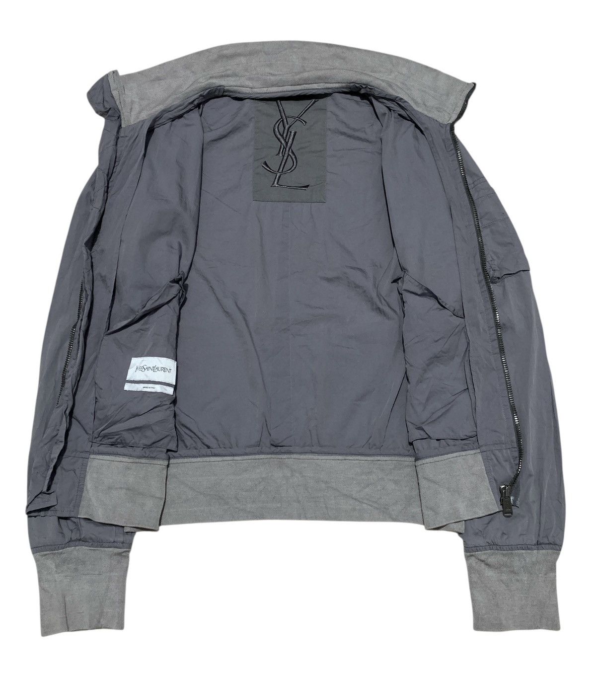 Yves Saint Laurent Yves Saint Laurent Grey Paracute Bomber Jacket Size US M / EU 48-50 / 2 - 8 Thumbnail