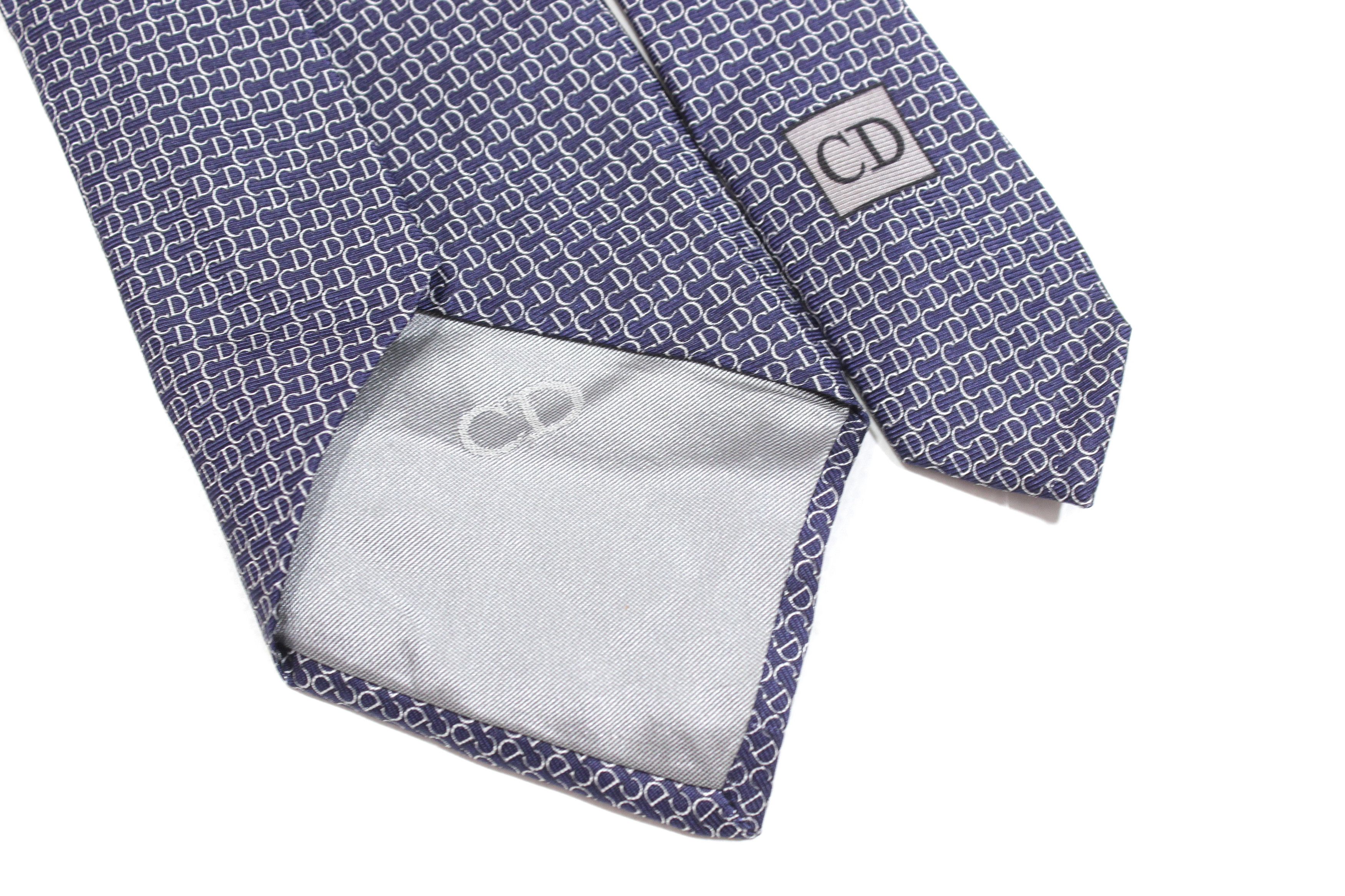 Dior × Hedi Slimane Homme Hedi Era CD Monogram Silk Tie Vintage Size ONE SIZE - 4 Thumbnail