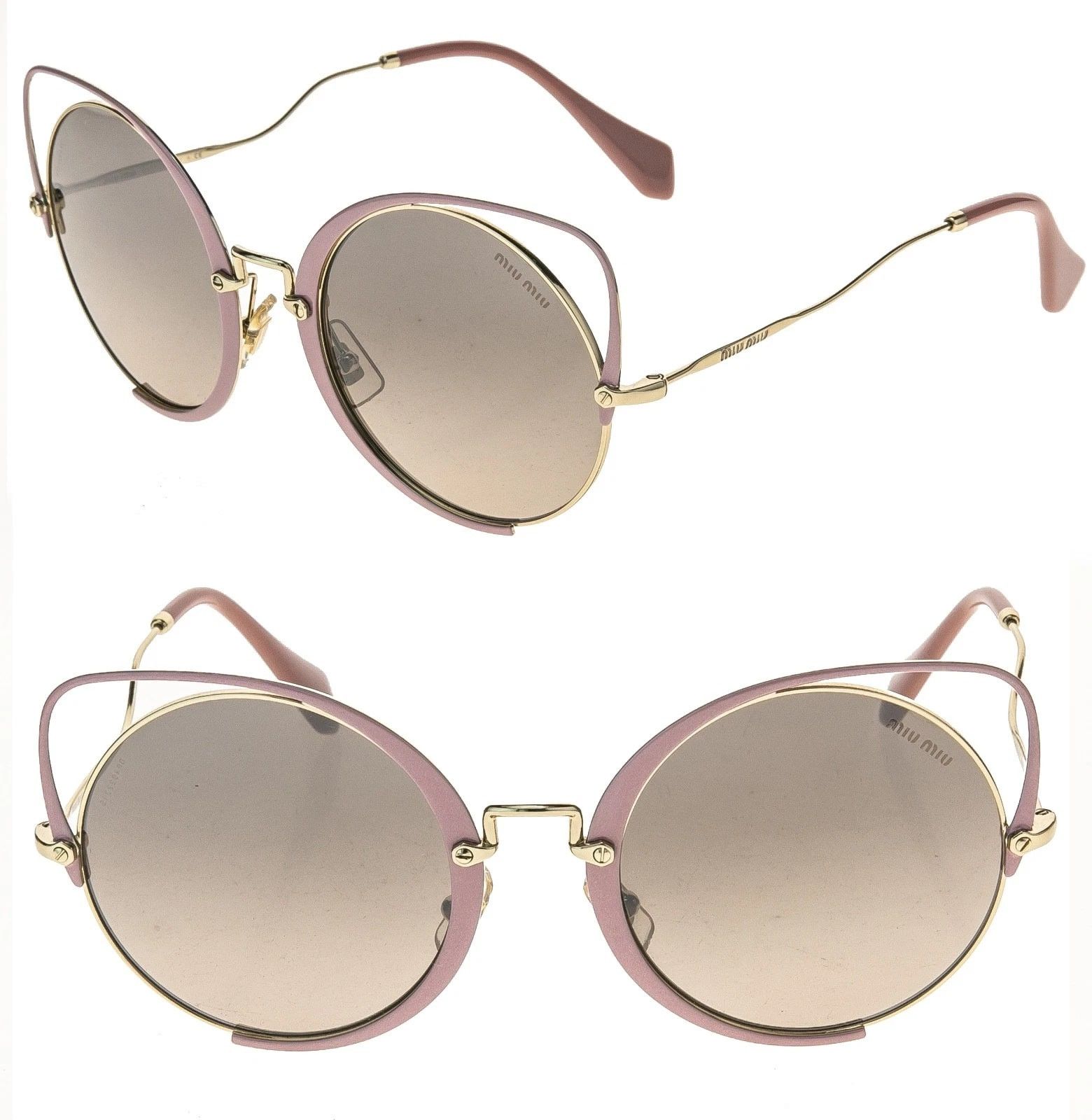 Miu Miu MIU MIU 51T MU51TS SQENIQUE Enamel Pink Mirror Sunglasses Size ONE SIZE - 1 Thumbnail