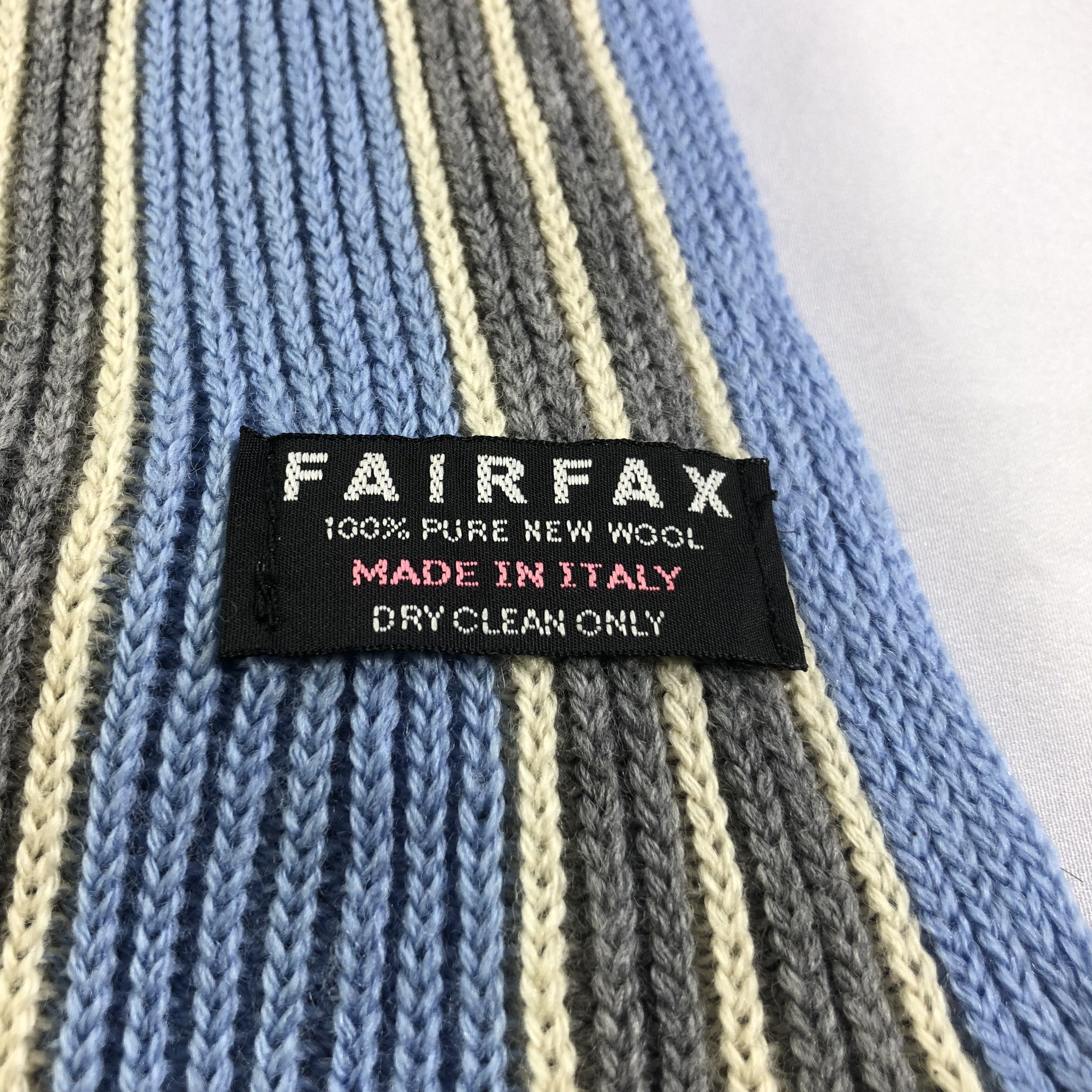424 Fairfax Made in Italy Striped Knit Scarf Muffler V1542 Size ONE SIZE - 4 Thumbnail