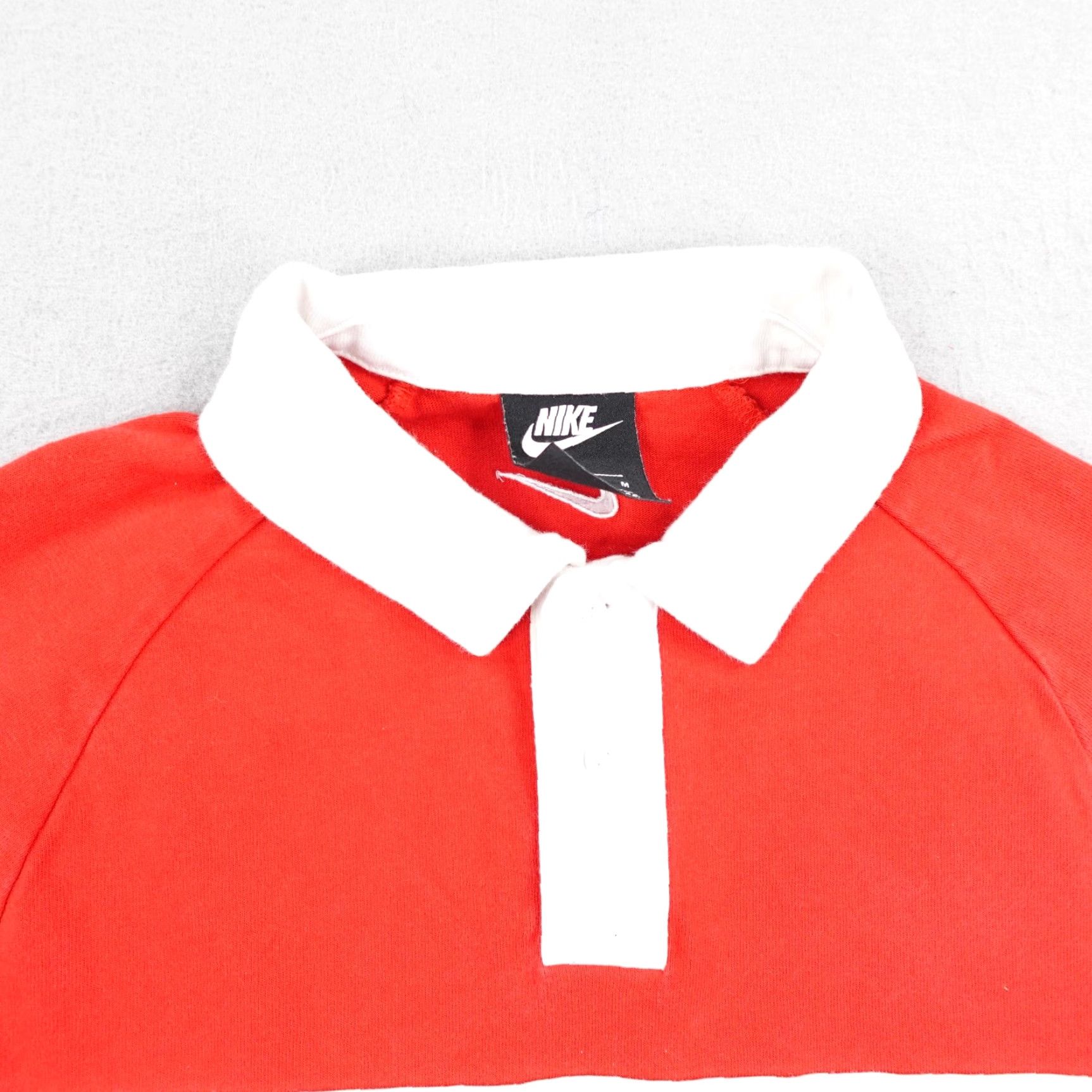 Nike Nike Rugby Shirt Mens M Red White Swoosh Long Sleeve Polo Size US M / EU 48-50 / 2 - 2 Thumbnail