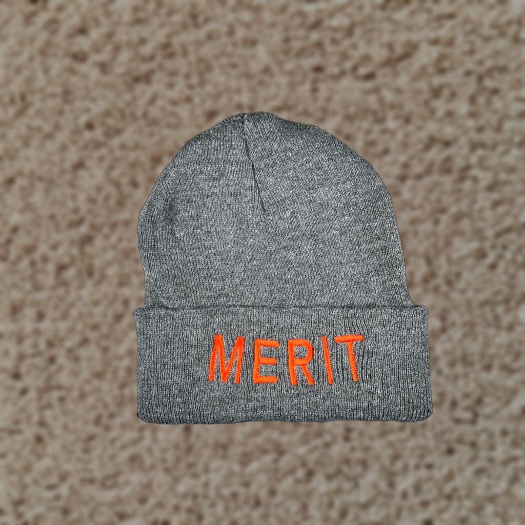 Port & Company Port & Company Beanie Toque One Size Gray Knit 100% Acrylic Embroidered Logo Adult Unisex Hats Size ONE SIZE - 1 Thumbnail