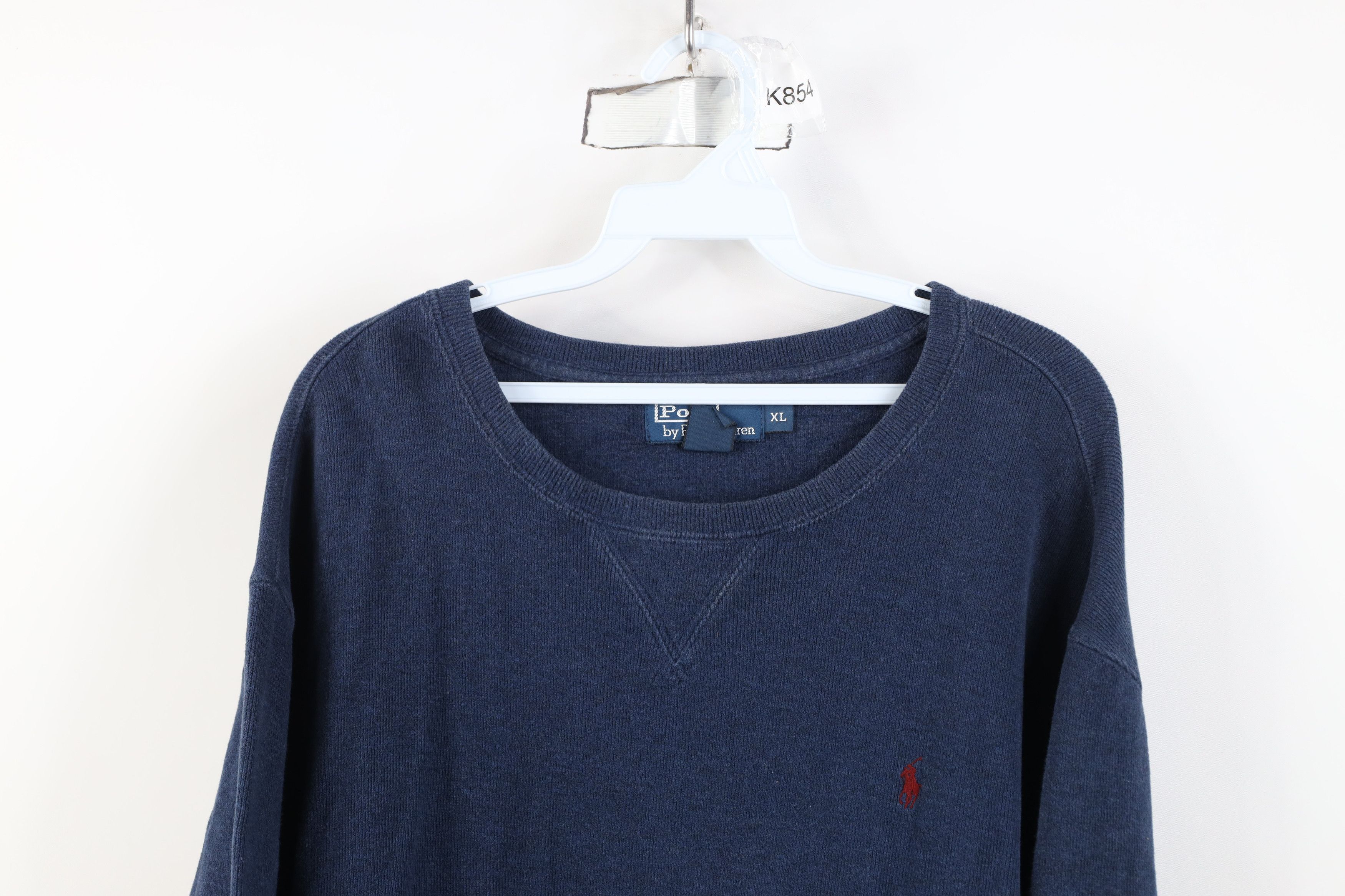 Ralph Lauren Vintage 90s Ralph Lauren Ribbed Knit Crewneck Sweater Blue Size US XL / EU 56 / 4 - 2 Thumbnail