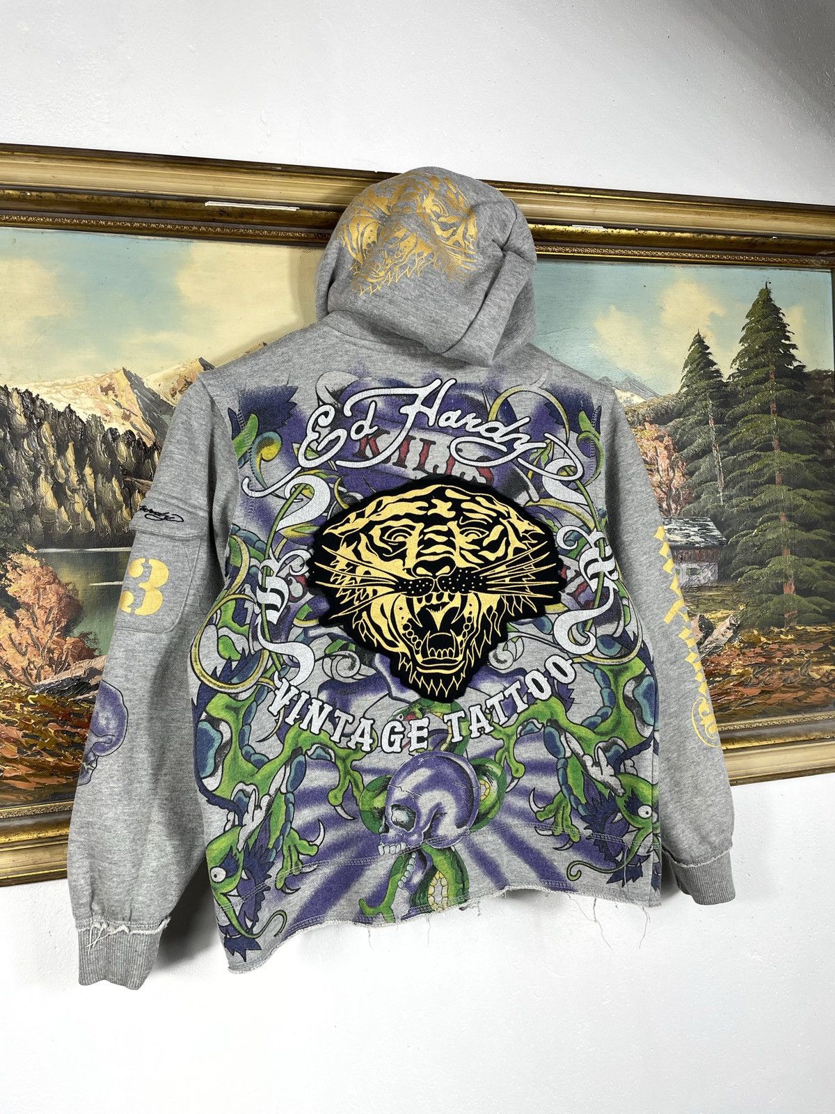 Christian Audigier × Ed Hardy × Vintage Ed Hardy Retro 00s Hoodie Affliction Grunge HipHop Swag Drip Size S / US 4 / IT 40 - 7 Thumbnail
