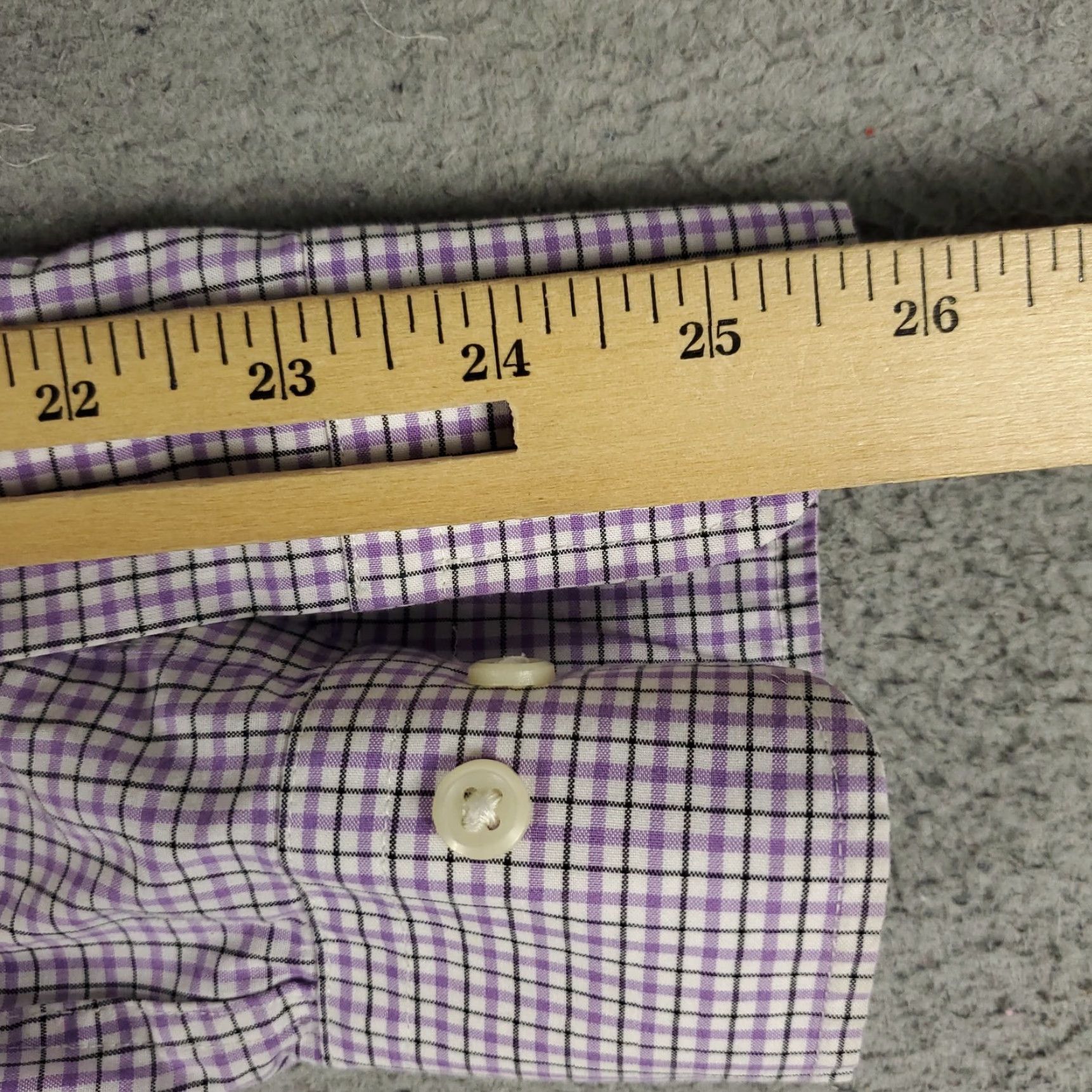 Ralph Lauren Ralph Lauren Dress Shirt Mens 15.5 Purple Plaid Long Sleeve Button Down Regular Fit Size 40R - 7 Thumbnail
