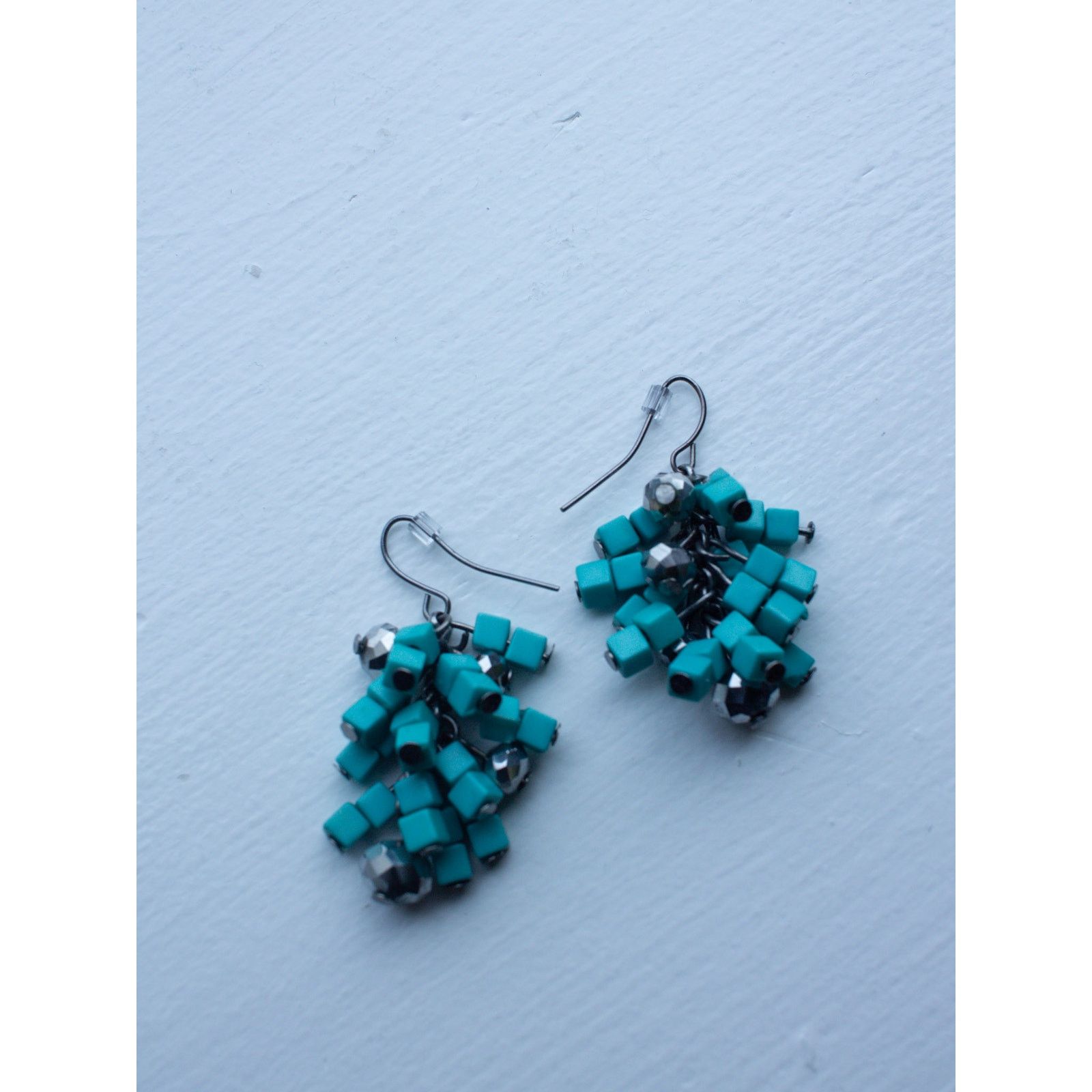 Vintage Turquoise Cluster Earrings Dangly circa Mid-2000s Size ONE SIZE - 1 Thumbnail