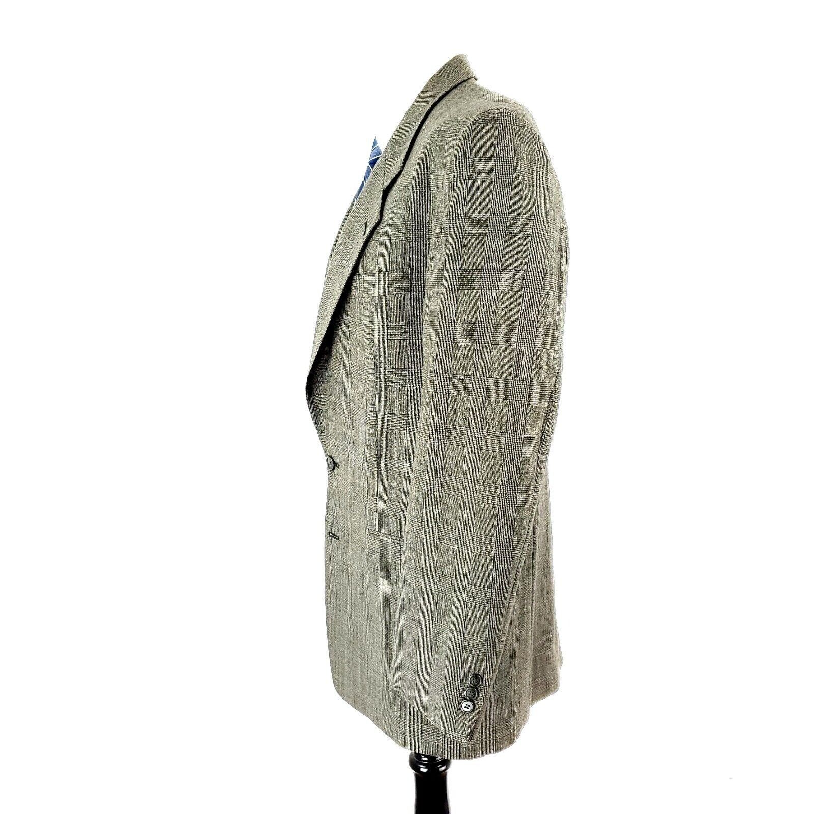 Vintage Cricketeer Wool 2 Button Sport Coat 40L Tan Glen Plaid Blaze Size 40L - 4 Thumbnail