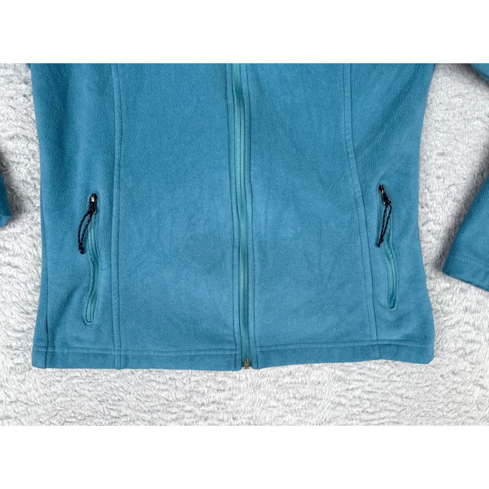 Vintage Columbia Jacket Women XS Blue Full Zip Hooded Pockets Lightweight Fleece Polyester Casual Outdoor College Logo Modern Jacket Size XS / US 0-2 / IT 36-38 - 5 Thumbnail