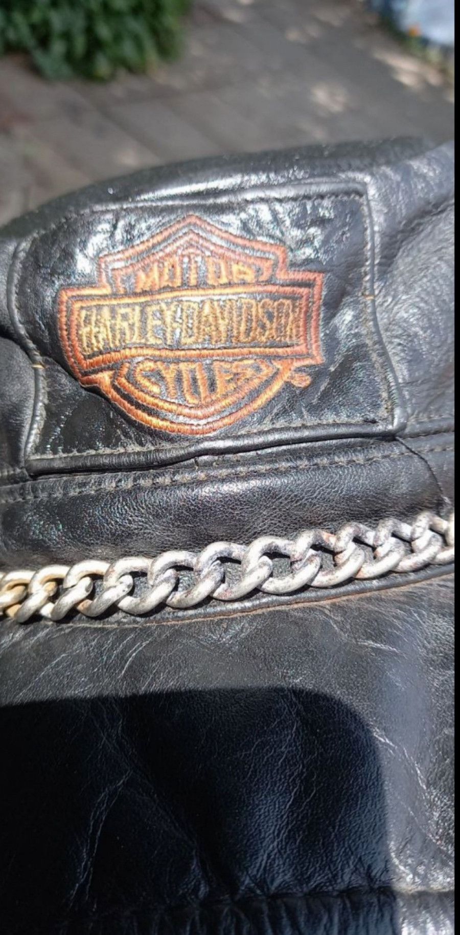 Harley Davidson Vintage Harley Davidson Chain Leather Cap Hat Size ONE SIZE - 4 Thumbnail