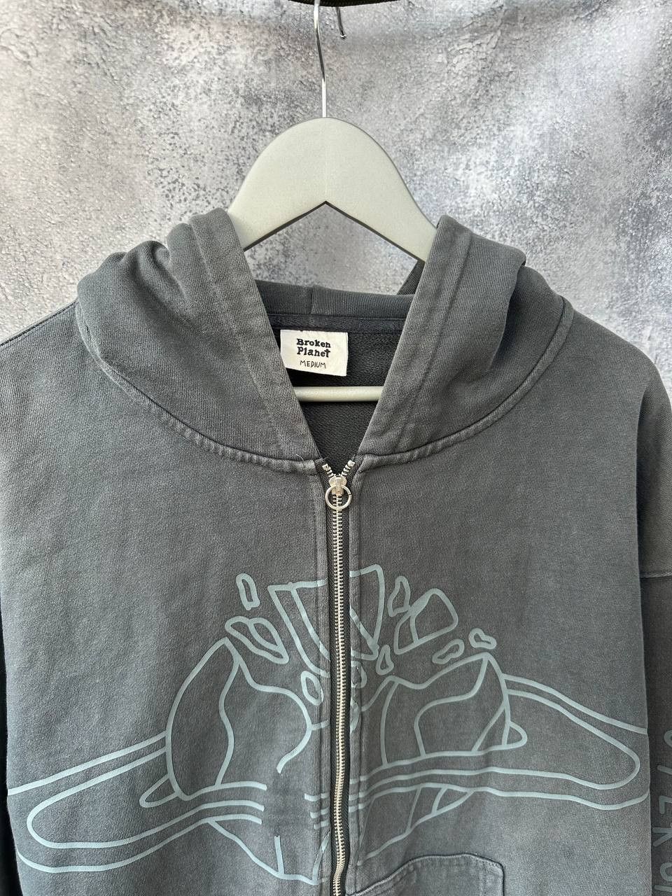 Broken Planet Broken Planet Outer Space Gray Zipper Hoodie Oversized Size US M / EU 48-50 / 2 - 5 Thumbnail