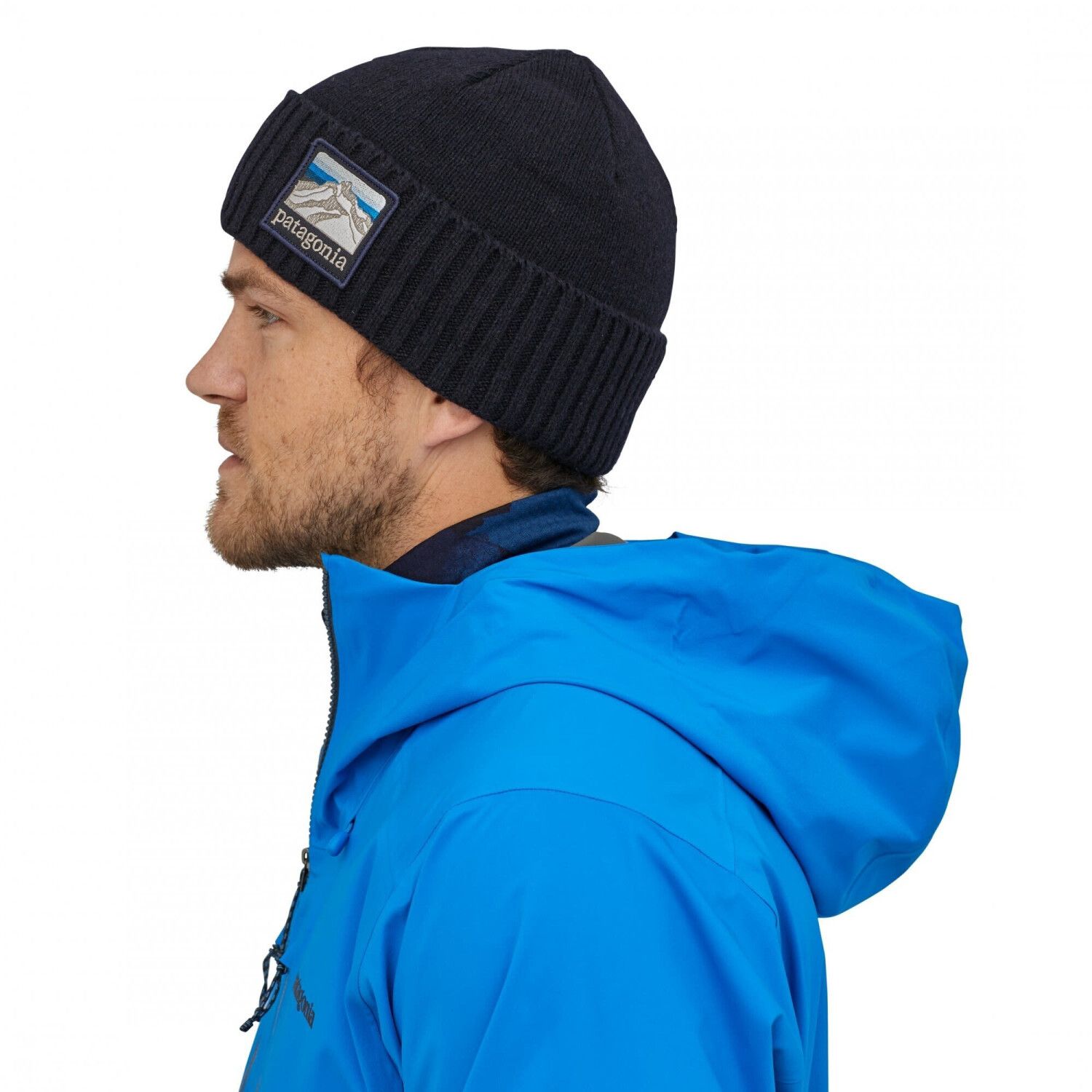 Patagonia Patagonia Brodeo Beanie Line Logo Ridge Navy Unisex Size ONE SIZE - 7 Thumbnail