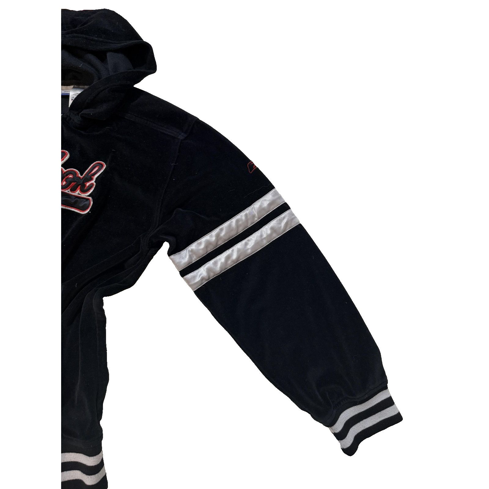Reebok Reebok Y2K Hoodie Women SM Black Velour Zip Up Jacket Stripe Size S / US 4 / IT 40 - 6 Thumbnail