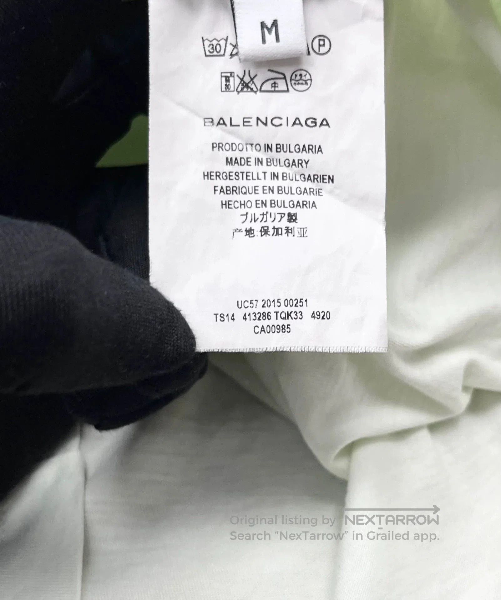 Balenciaga Balenciaga Green Embroidered Logo T-shirt. Size US M / EU 48-50 / 2 - 3 Thumbnail