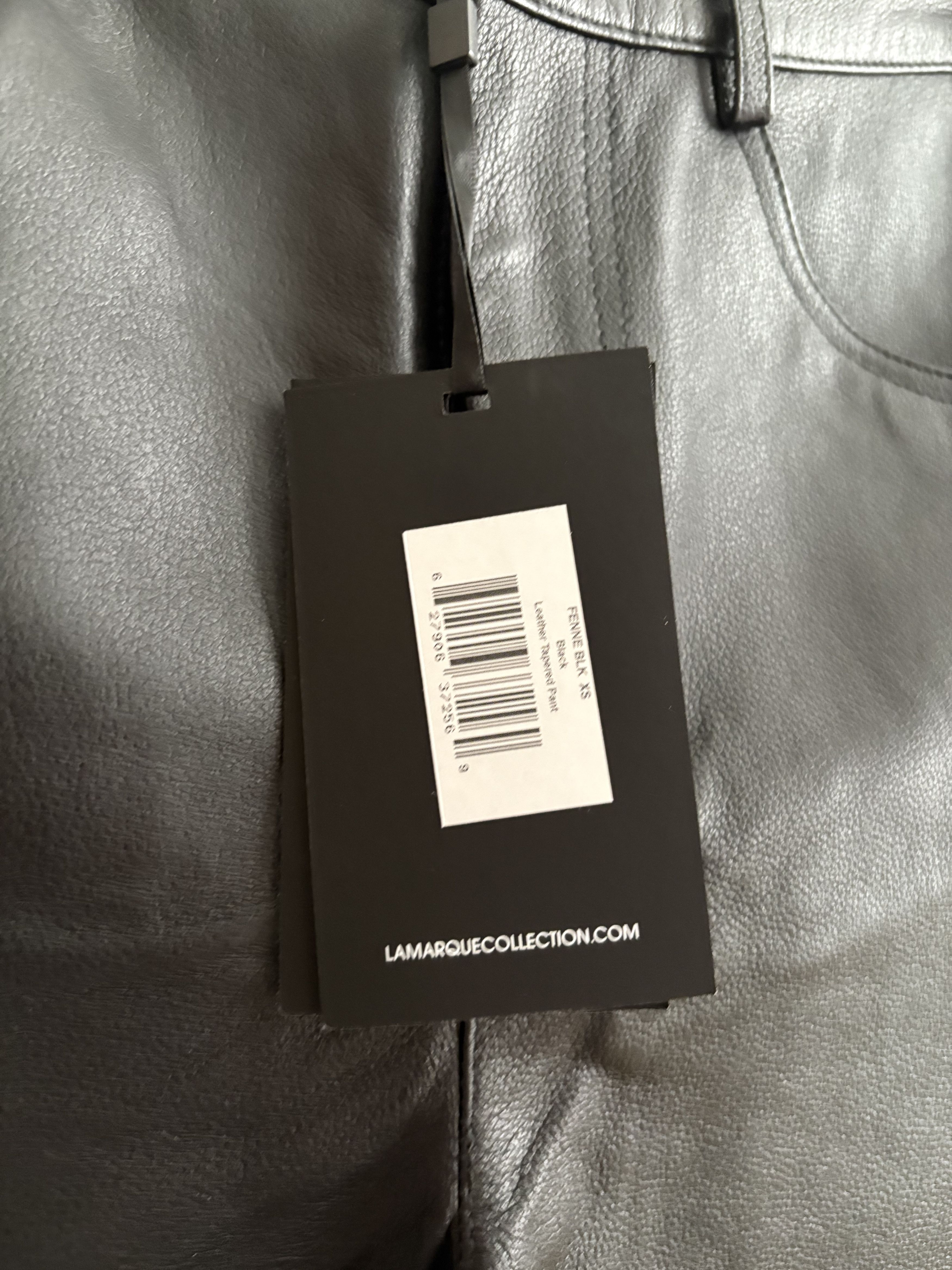 LAMARQUE LAMARQUE Leather Tapered Pants in Fenne Black XS (Women) NWT Size 26" / US 2 / IT 38 - 3 Thumbnail