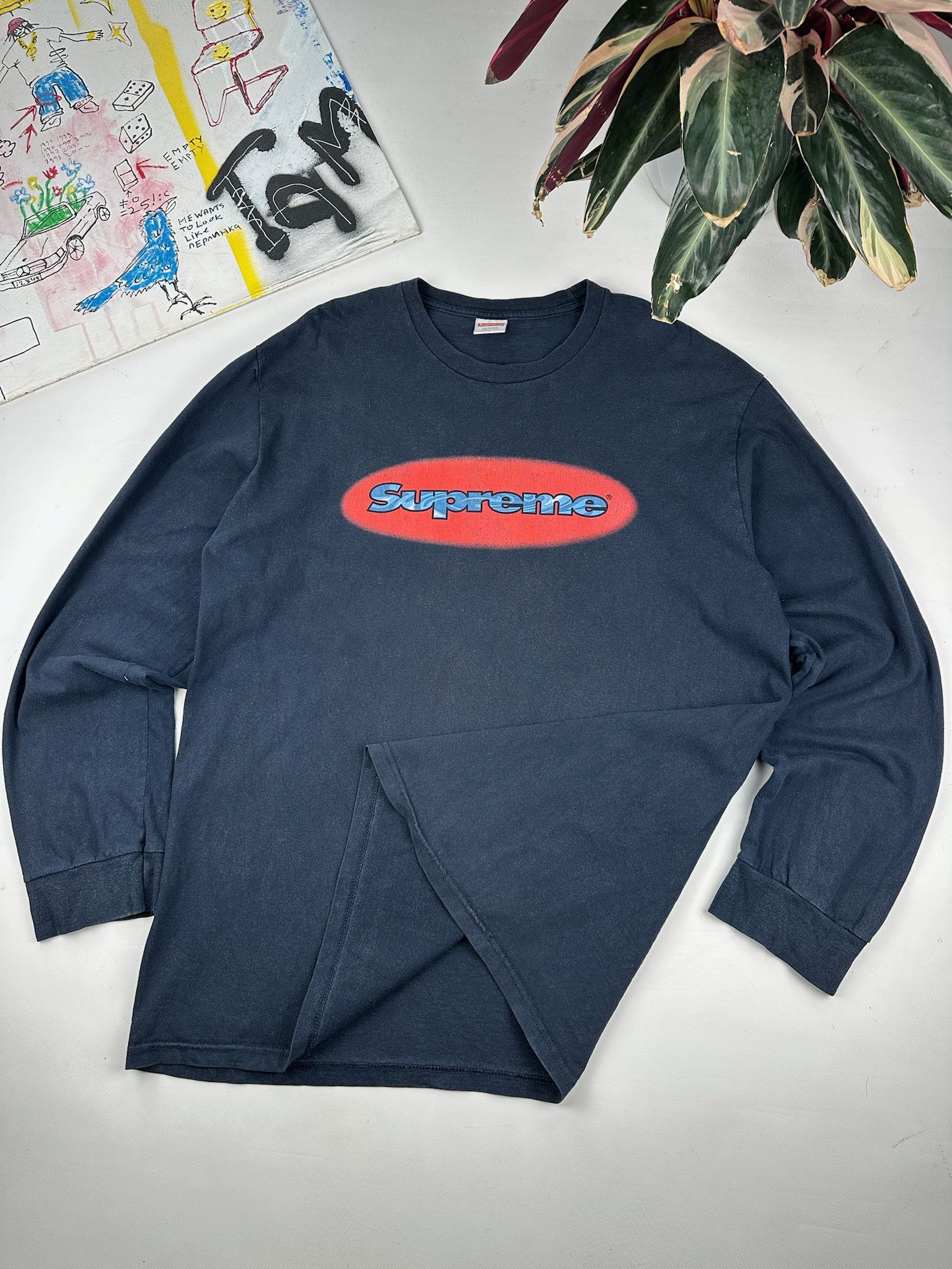 Vintage Supreme Long-Sleeve Ripples 2016 bog logo tshirr Size US L / EU 52-54 / 3 - 1 Thumbnail