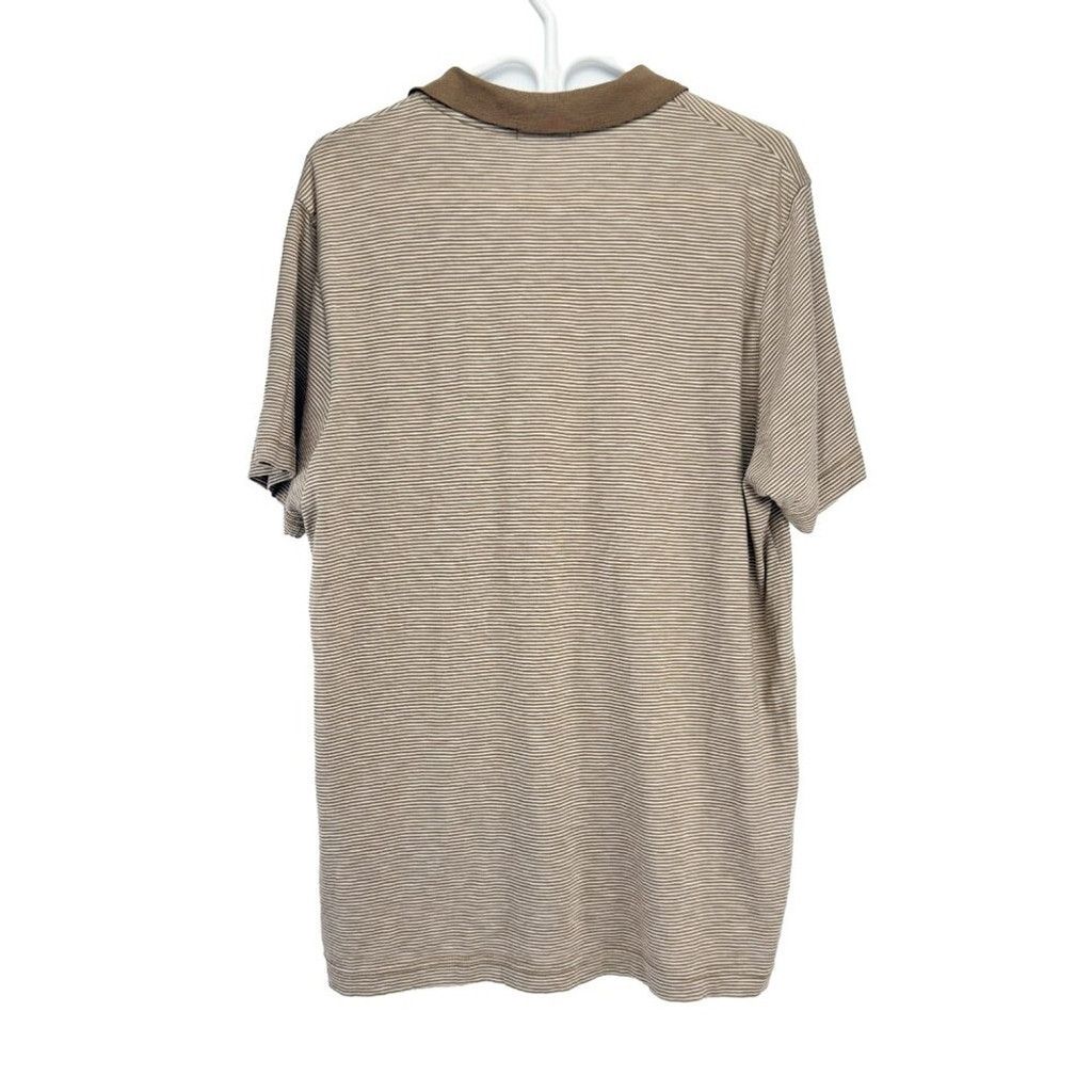 Theory THEORY Bron D.Cosmos Striped Brown Beige Polo Size XL Size US XL / EU 56 / 4 - 2 Thumbnail