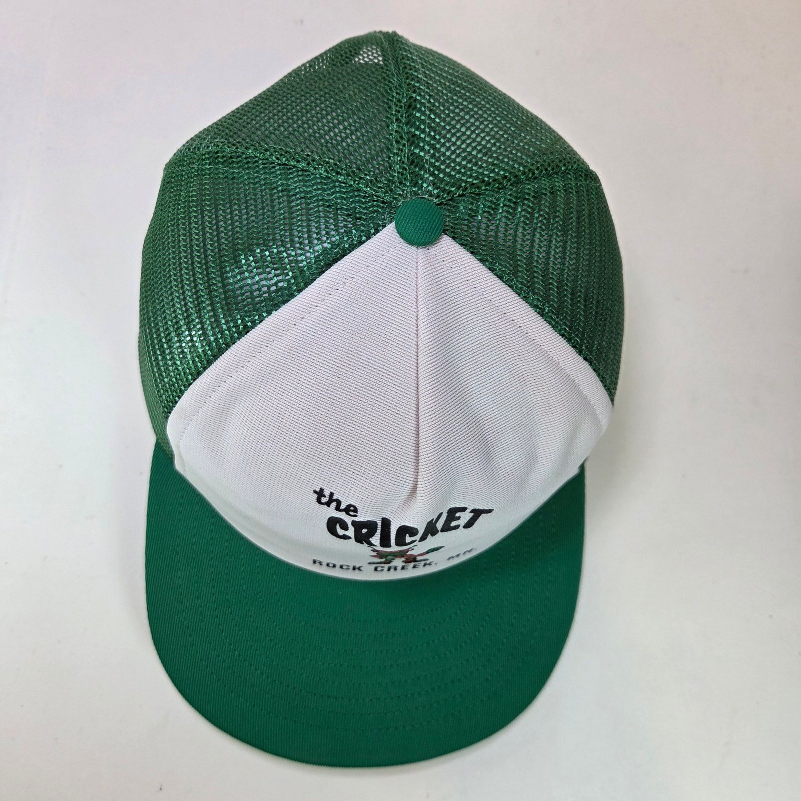 Other Vintage The Cricket Trucker Hat Rock Creek MN Green White Size ONE SIZE - 5 Thumbnail