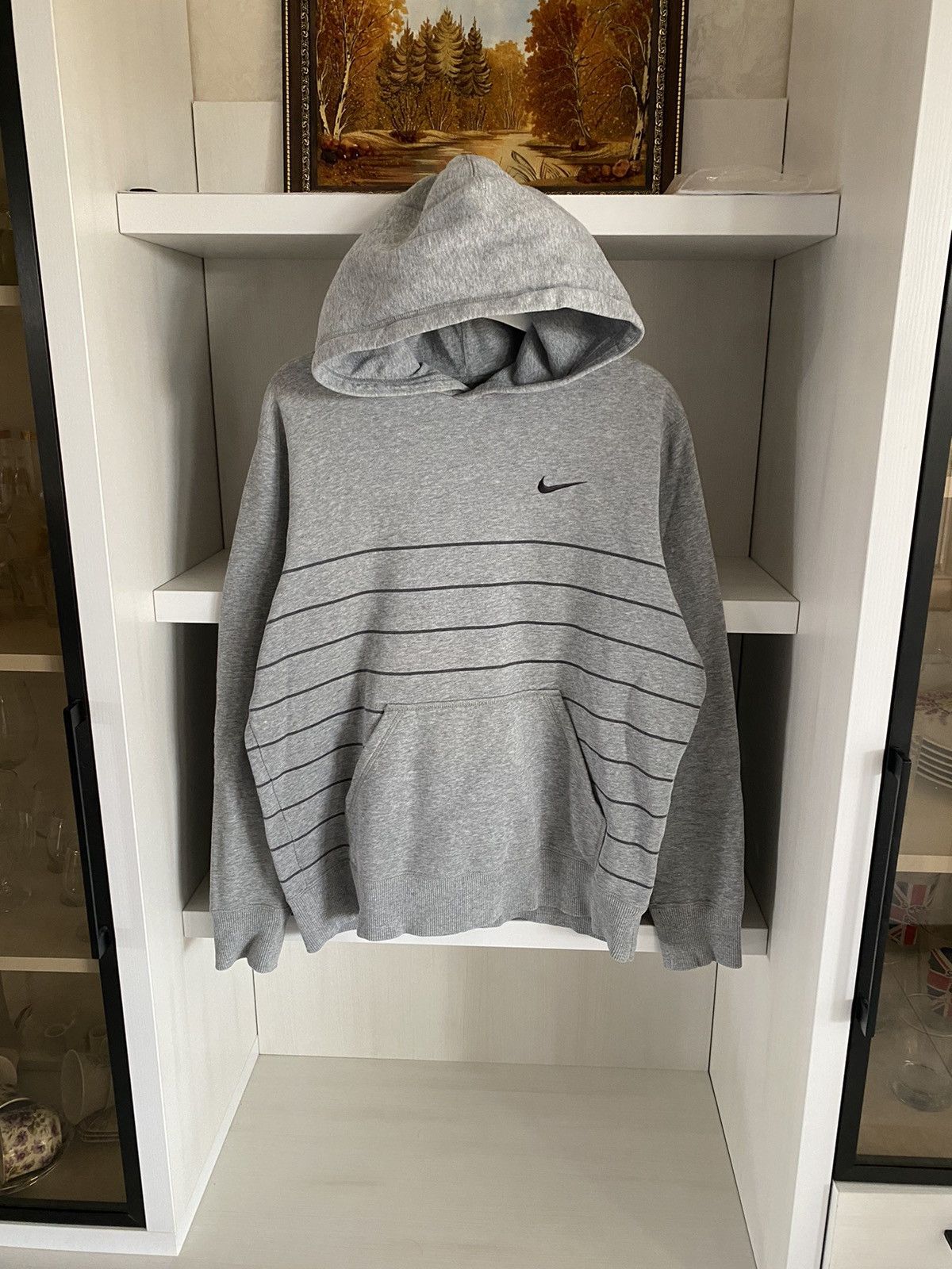 Nike Vintage Nike Y2K Mini logo Hoodie Gray Baggy Streetwear USA Size US M / EU 48-50 / 2 - 2 Thumbnail