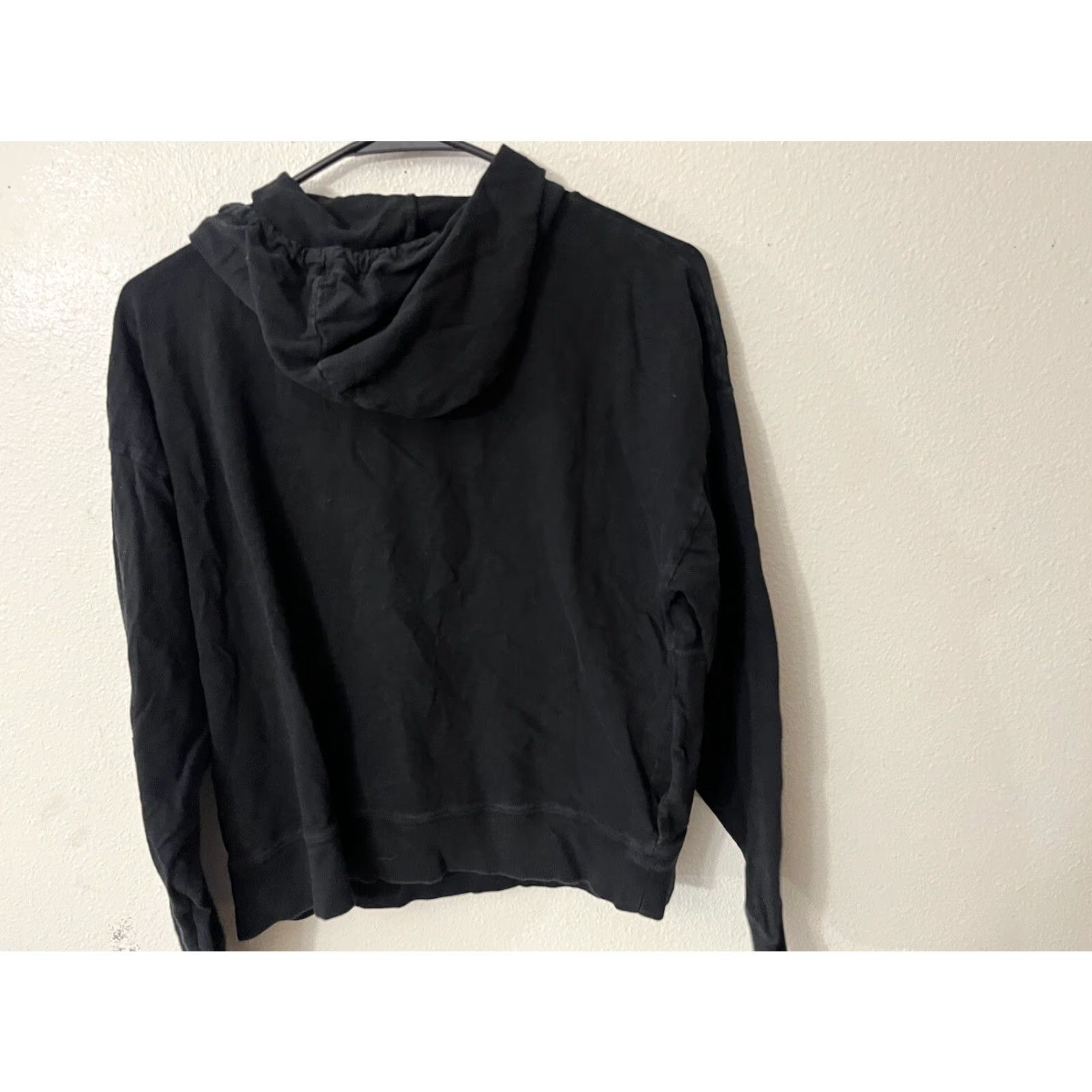 Gap VINTAGE Gap Woman's Black Hoodie T-Shirt Sweatshirt Top Medium Solid Womens Hooded Long Sleeve Size M / US 6-8 / IT 42-44 - 3 Thumbnail