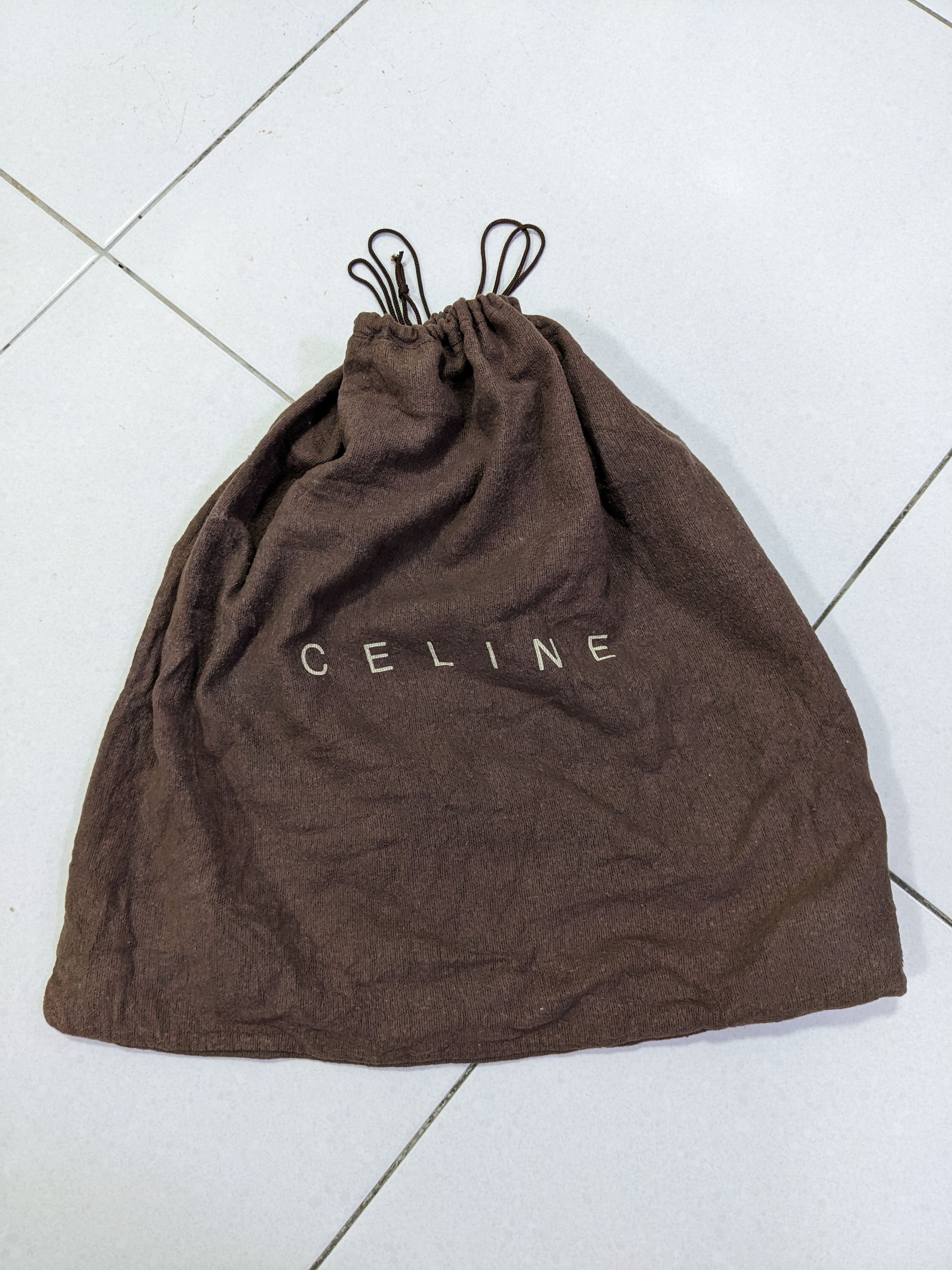 Celine Celine Spell Out Brown Drawstring Dust Bag Grailed