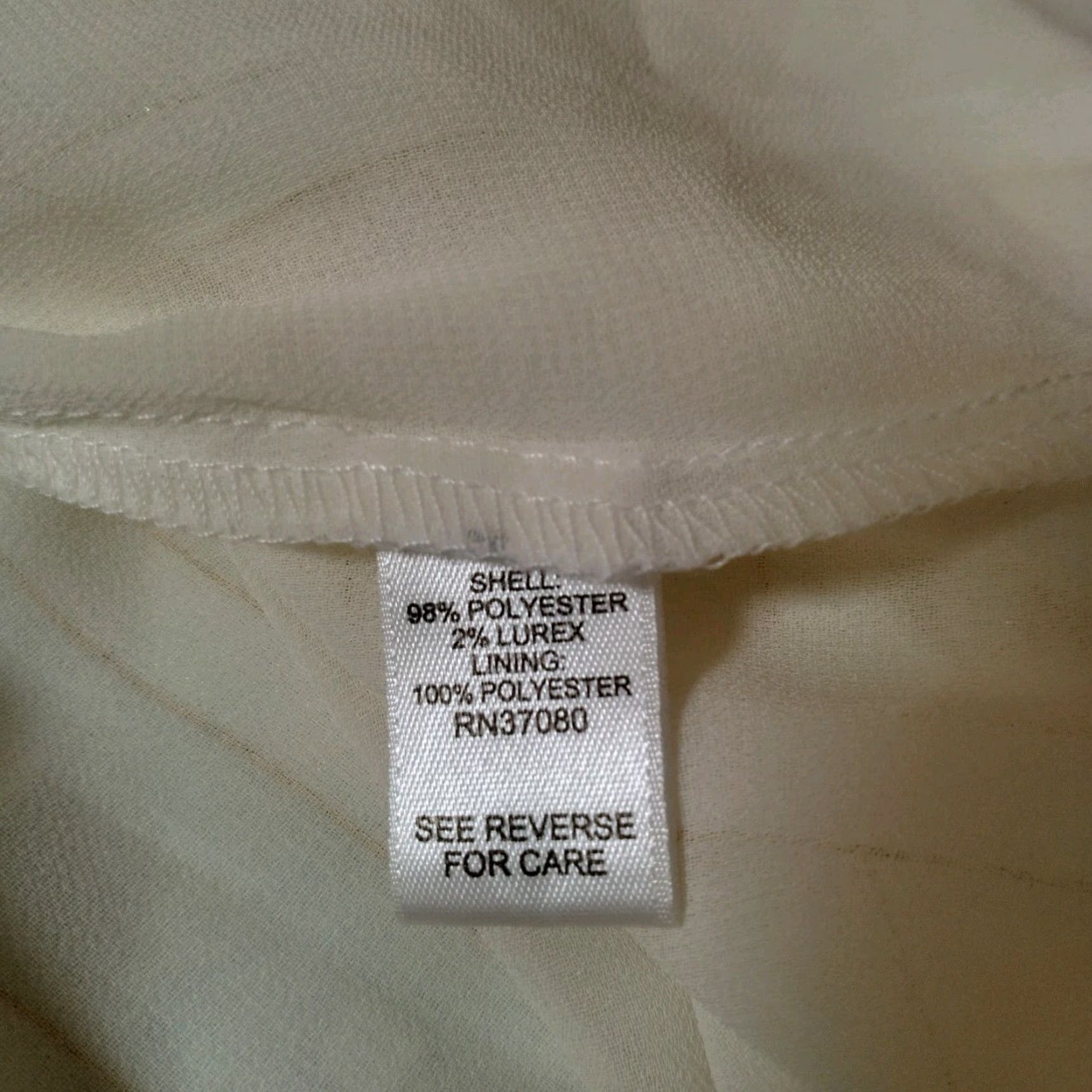 Vintage Cato Peasant Blouse Shirt Plus Size 22/24 Ivory Sheer Gold Metallic Renaissance Size 3XL / US 20-22 - 6 Thumbnail