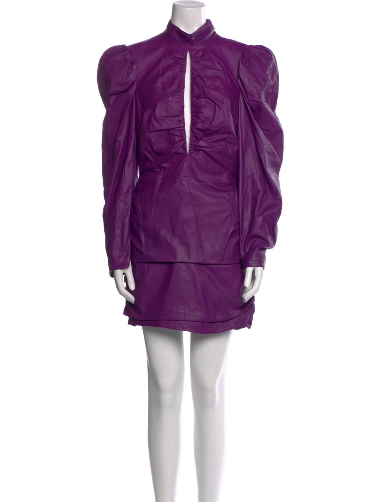 Marcell Von Berlin Lavender Leather Mini Dress Size: S