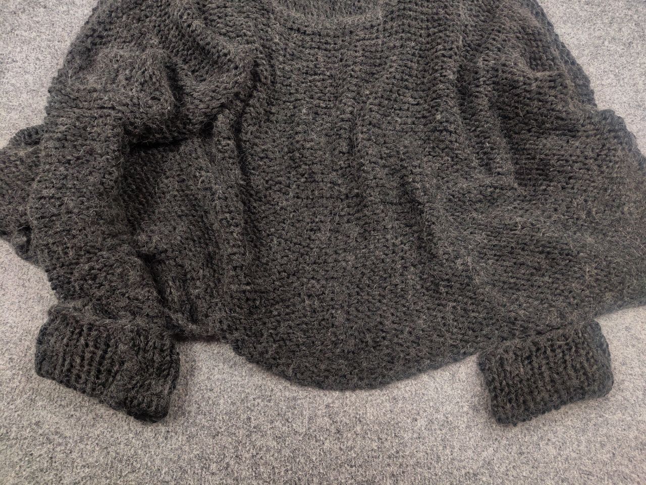 Vintage Umit unal Design oversized knit Dark Wool cropped Sweater Size L / US 10 / IT 46 - 7 Thumbnail