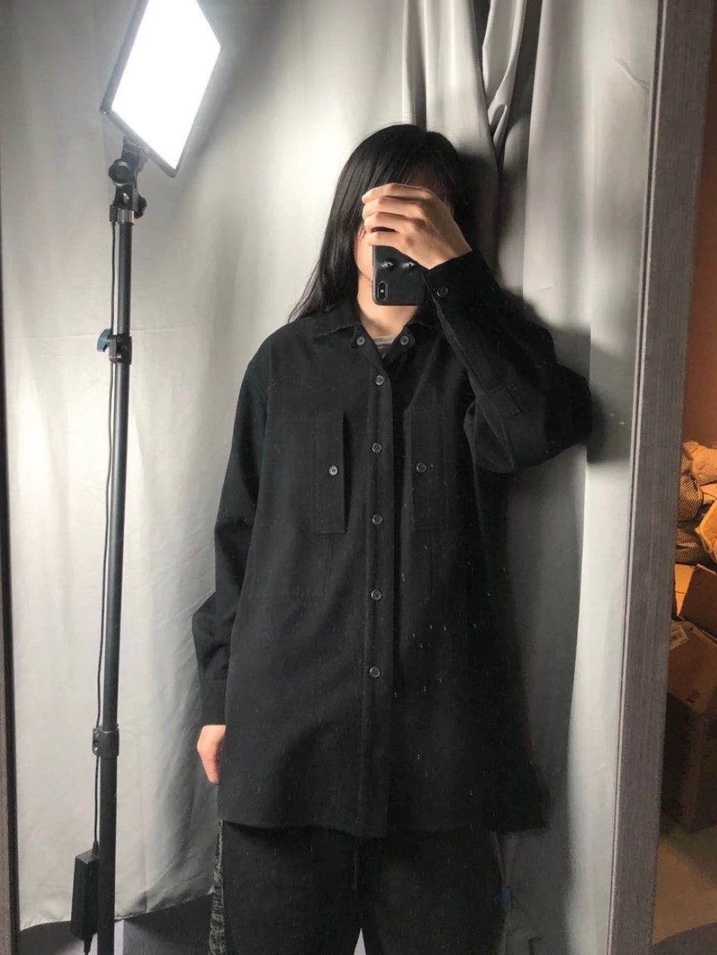 Yohji Yamamoto Yohji Yamamoto 98AW Mens Paneled Collar Wool Shirt Size US M / EU 48-50 / 2 - 5 Thumbnail