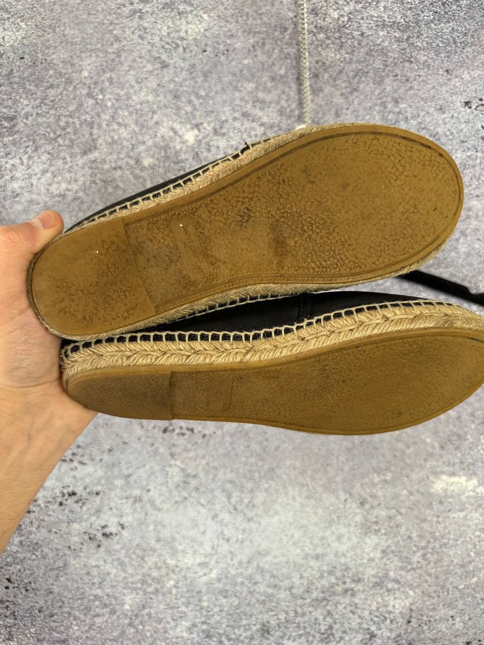 Saint Laurent Paris YSL Black Yves Saint Laurent Monogram Espadrille 37 sz Size US 7 / IT 37 - 4 Thumbnail