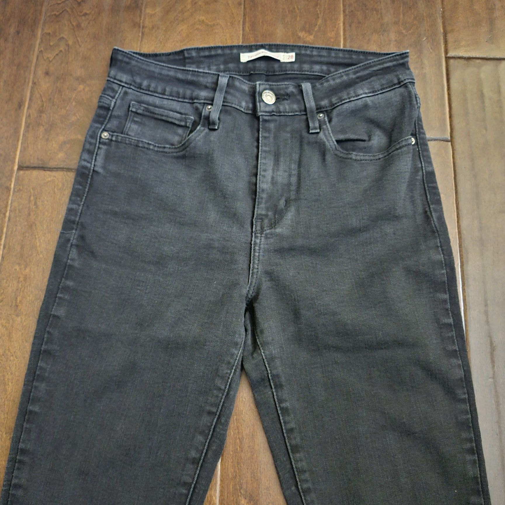 Levi's VINTAGE Levi’s 721 High Rise Skinny Jeans Black Womens W28 L30 Jeans Skinny Womens Black 90s? Size 24" / US 00 / IT 34 - 5 Thumbnail