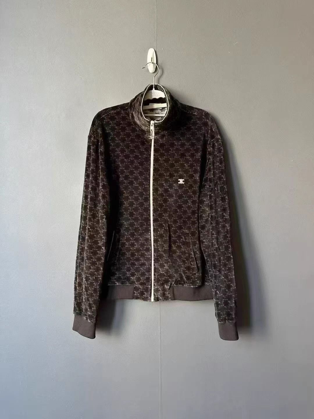 Celine Celine Velvet All-over Print Jacket Size L / US 10 / IT 46 - 1 Thumbnail