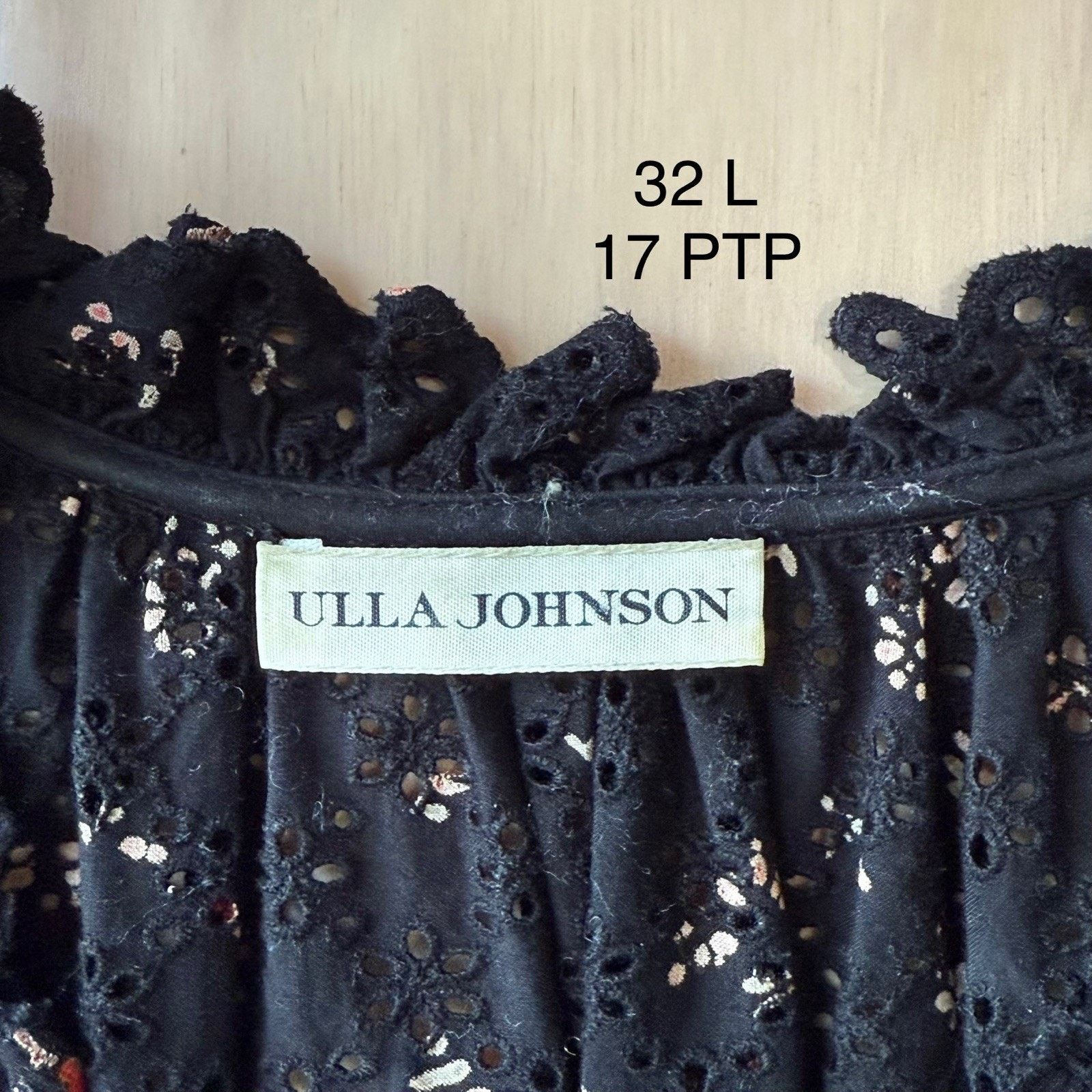 Ulla Johnson Ulla Johnson Josette Dress Women's 0 Black Floral Glam Boho Size XS / US 0-2 / IT 36-38 - 7 Thumbnail