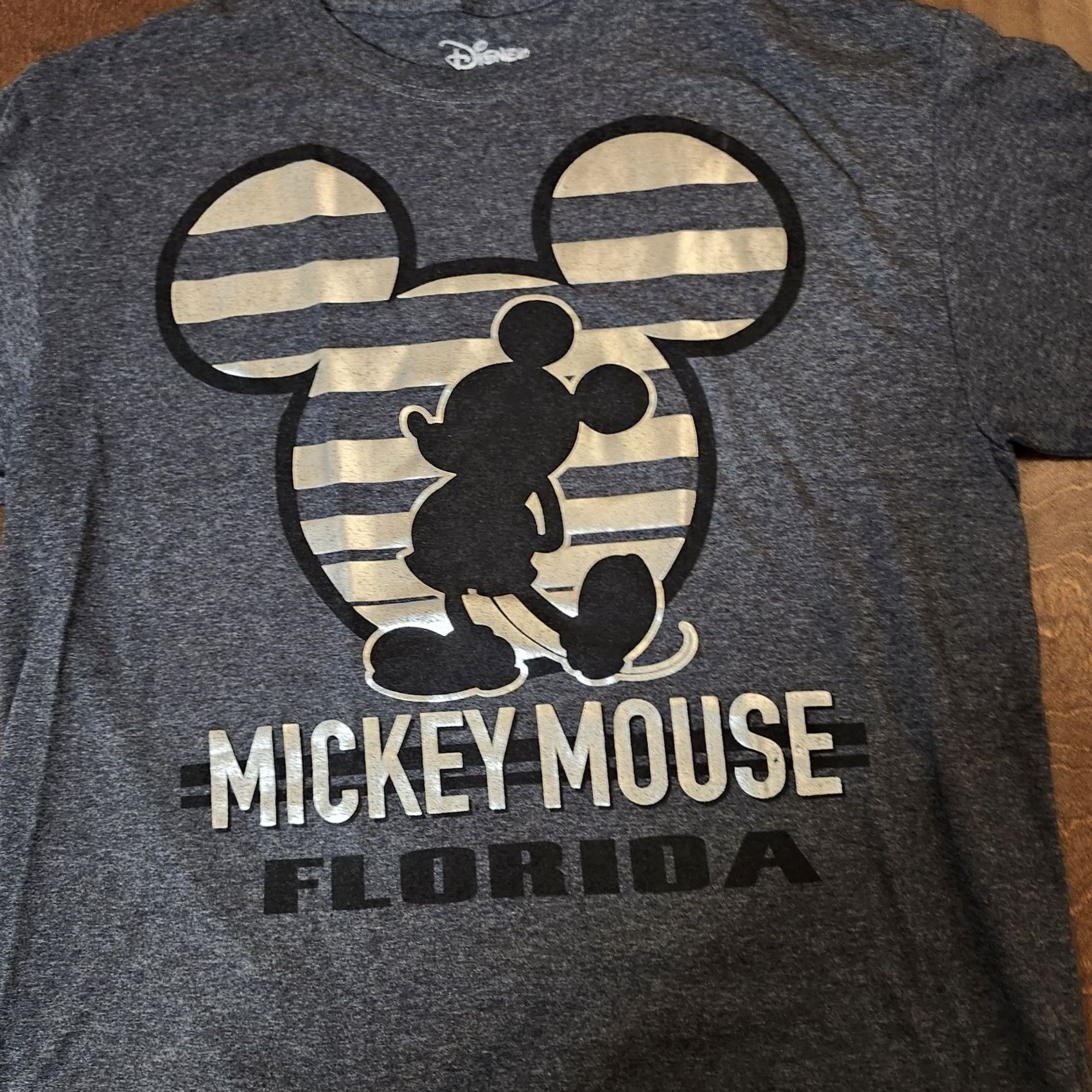 Disney Disney Shirt Mens Medium Gray Mickey Mouse Florida Shiny Metallic Graphic Tee Size US M / EU 48-50 / 2 - 4 Thumbnail