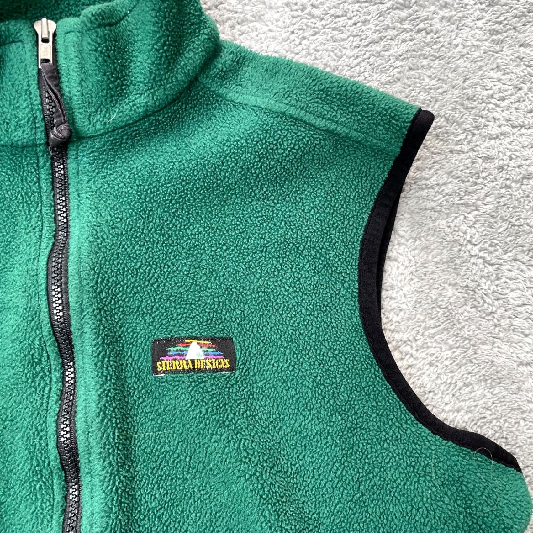 Sierra Designs VINTAGE Sierra Designs Vest Mens Medium Green Fleece Mock Neck Full Zip Hiking Jacket/Coat Short Stand-Up Collar Mens Size US M / EU 48-50 / 2 - 2 Thumbnail