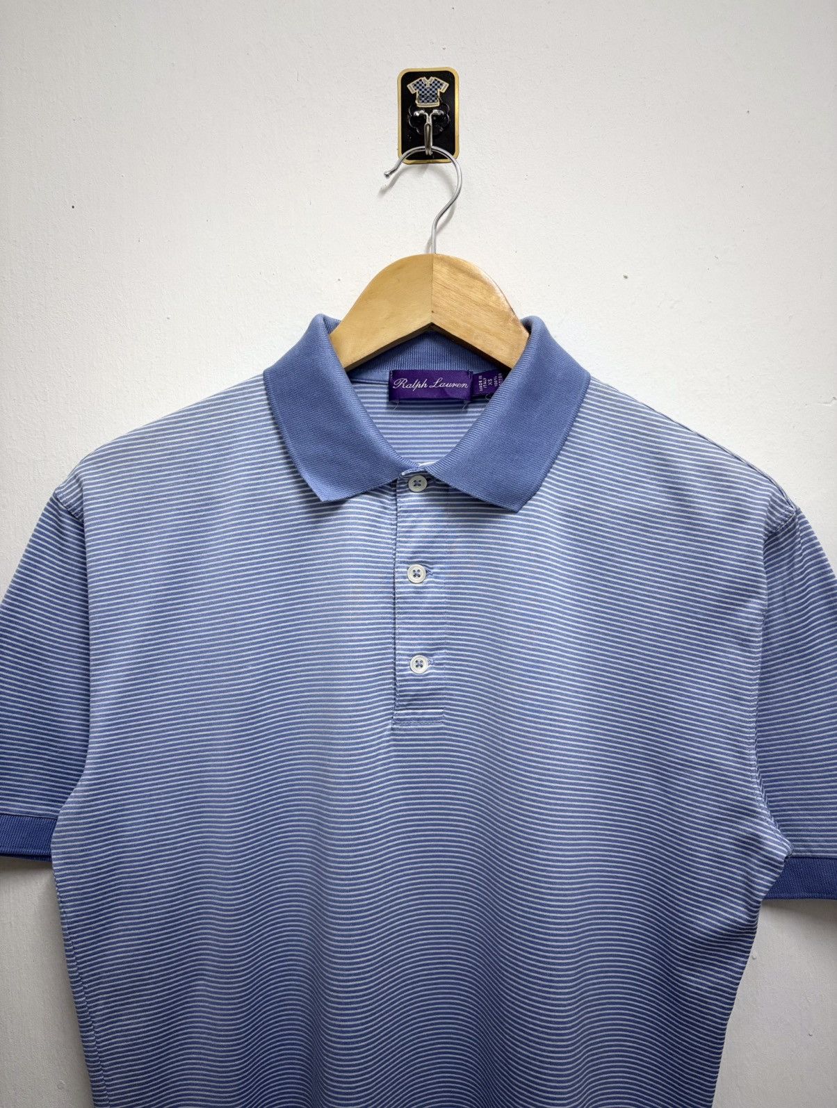 Ralph Lauren Purple Label Ralph Lauren Purple Label Stripe Soft Blue Polo Shirt Size US M / EU 48-50 / 2 - 3 Thumbnail