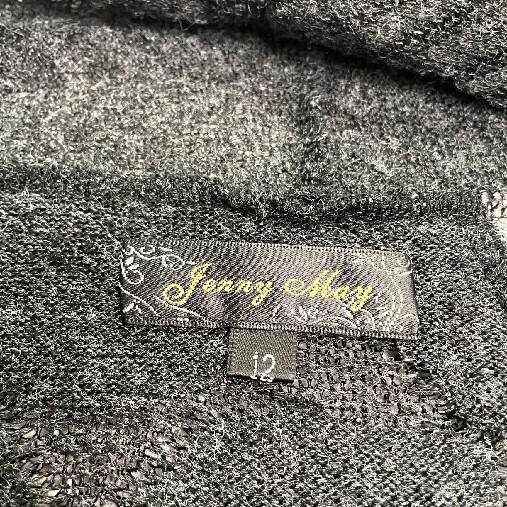 Vintage Jenny May Open Wrap Cardigan Sweater Womens 12 Gray Floral Acrylic Blend Casual Size XL / US 12-14 / IT 48-50 - 4 Thumbnail