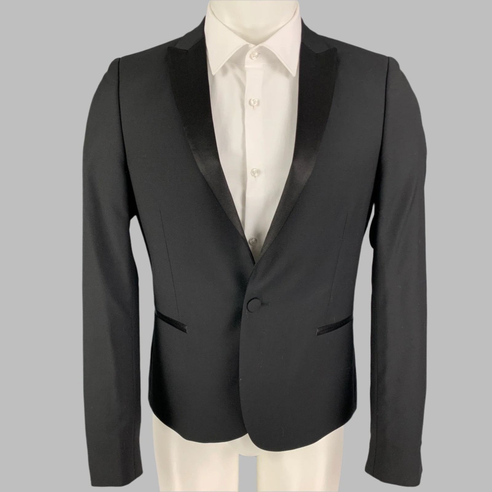 The Kooples THE KOOPLES Size 36 Black Wool Tuxedo Sport Coat Size 36R - 1 Thumbnail