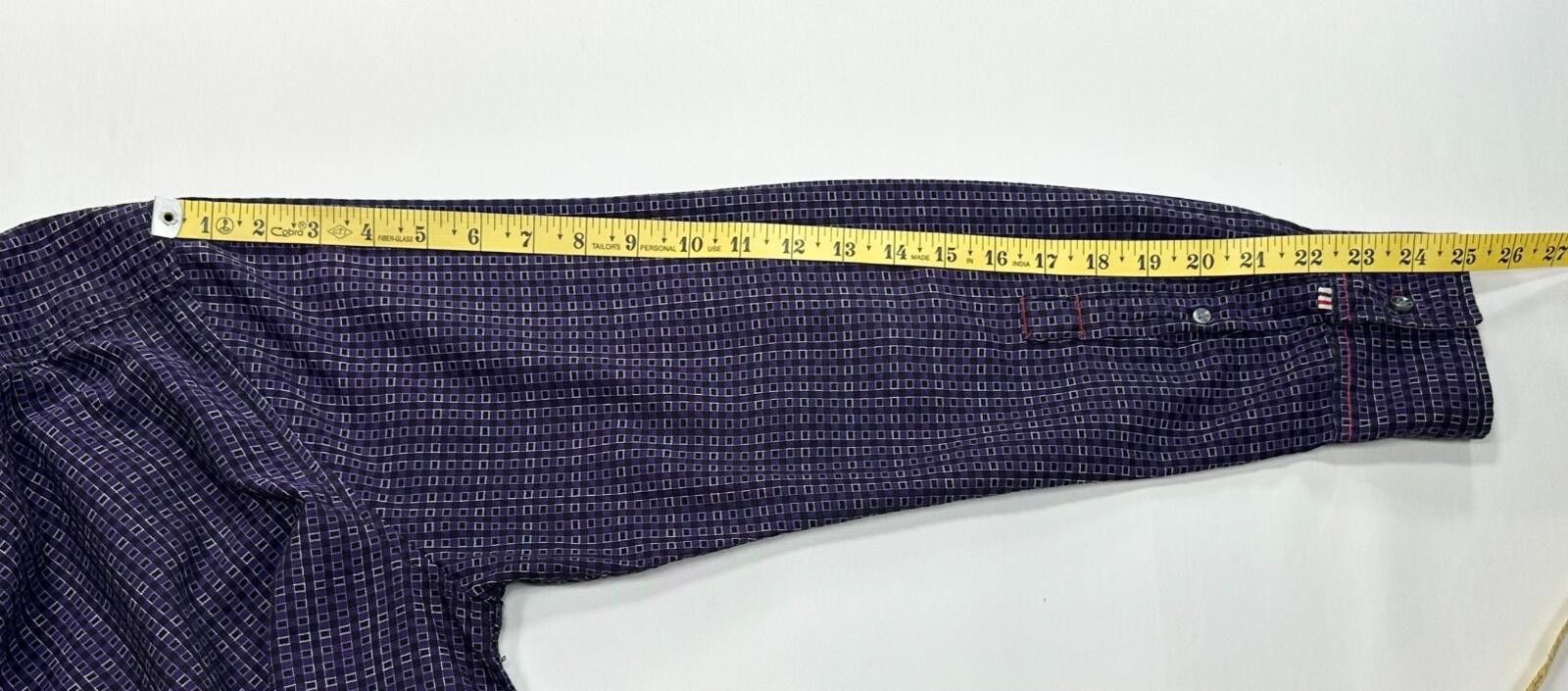 Italia Independent Vintage Italia 100% Cotton Checked Button Up Purple Mens L Size US L / EU 52-54 / 3 - 6 Thumbnail