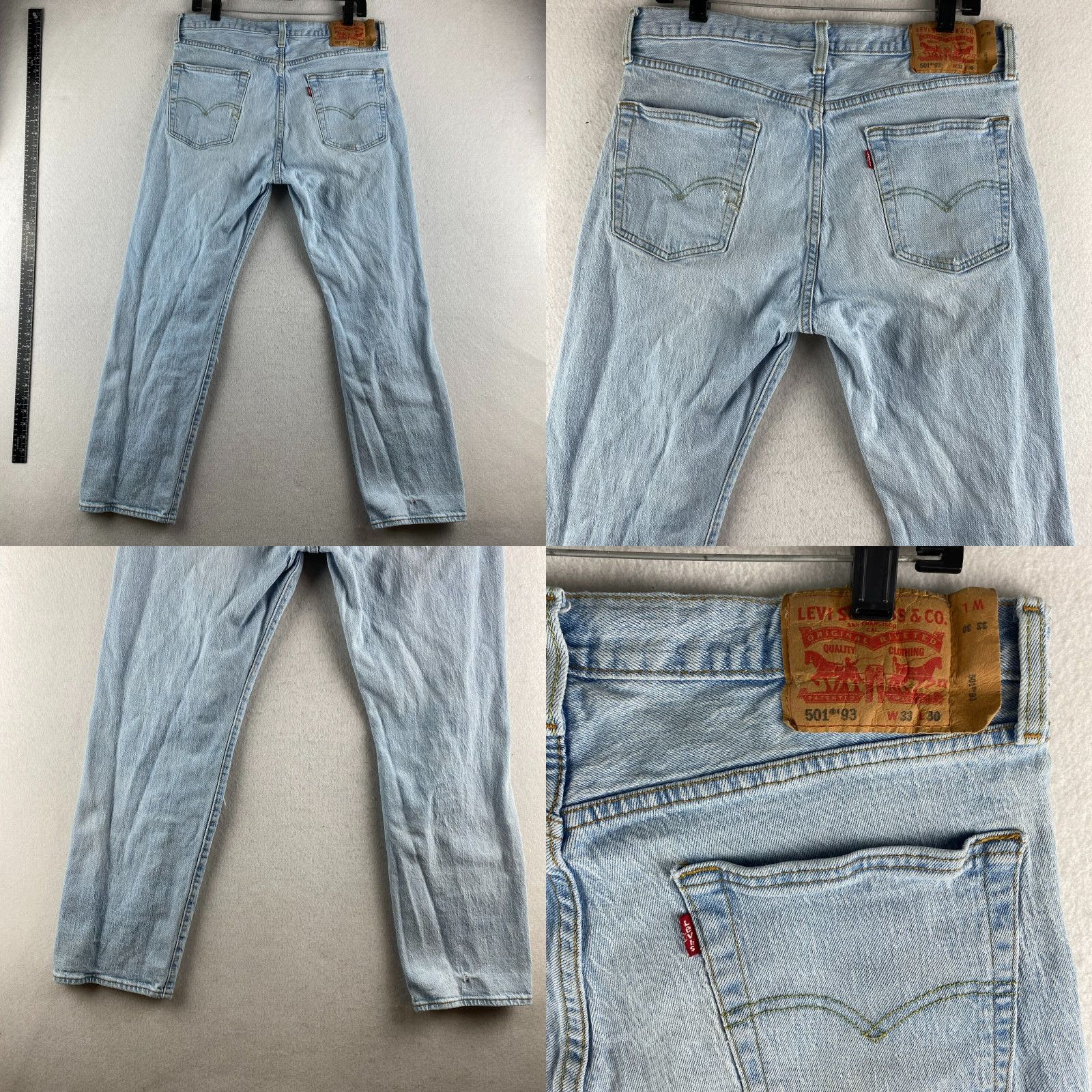 Levi's VINTAGE Levi's 501 Jeans Mens 33 Blue Distressed Button-Fly Straight 5-Pocket Style Modern Size US 33 - 10 Thumbnail