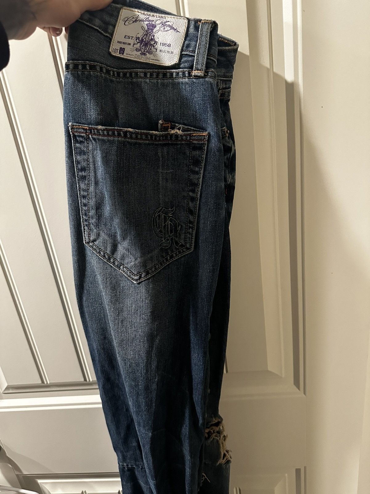 Christian Audigier × Ed Hardy Y2K DISTRESSED CHRISTIAN AUDIGIER JEANS Size US 30 / EU 46 - 3 Thumbnail