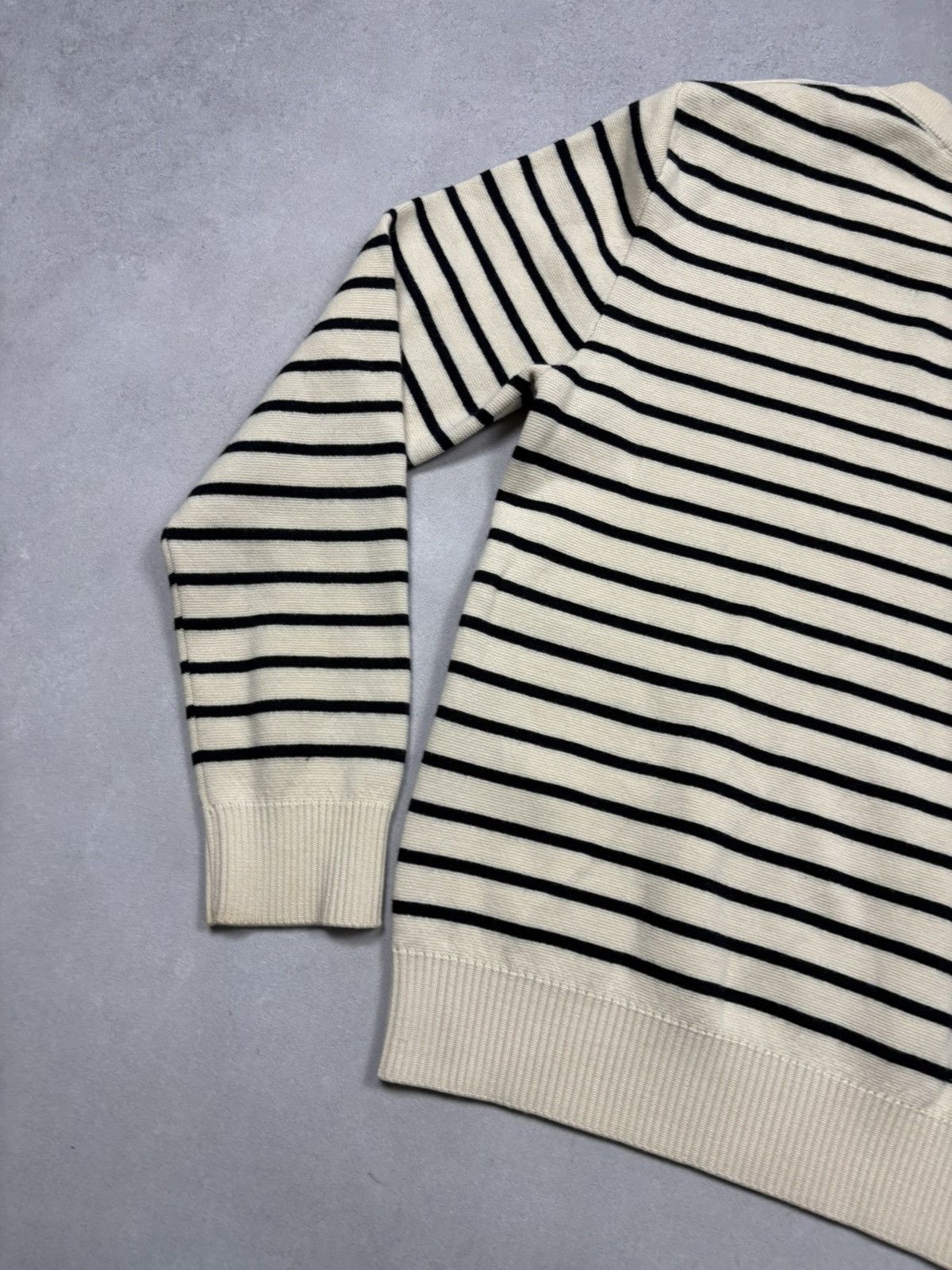 AMI AMI Merino Wool Striped Knit Sweater Button Shoulder Breton Size M / US 6-8 / IT 42-44 - 20 Thumbnail