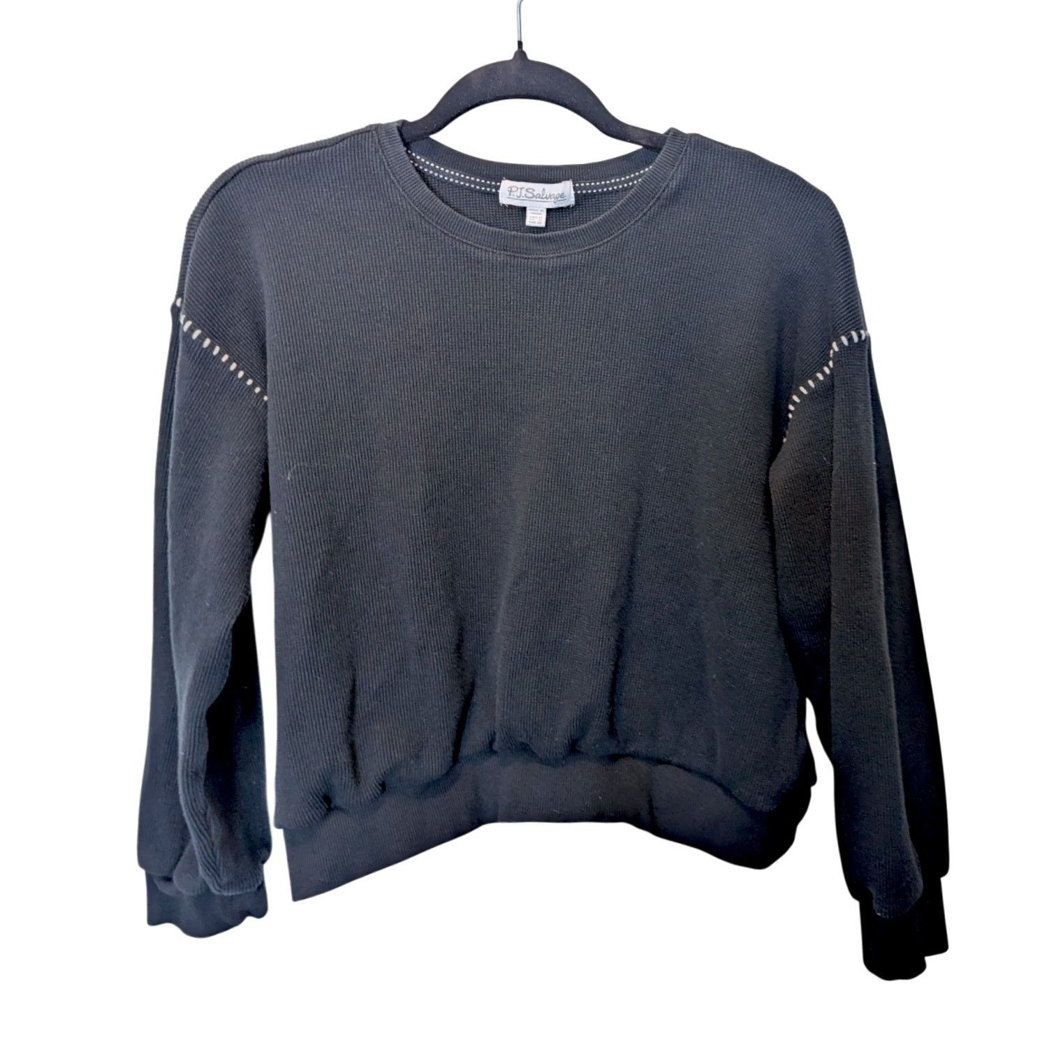 Other P.J. Salvage Black Cross Stitch Waffle Casuals Lounge Set Size M / US 6-8 / IT 42-44 - 3 Thumbnail