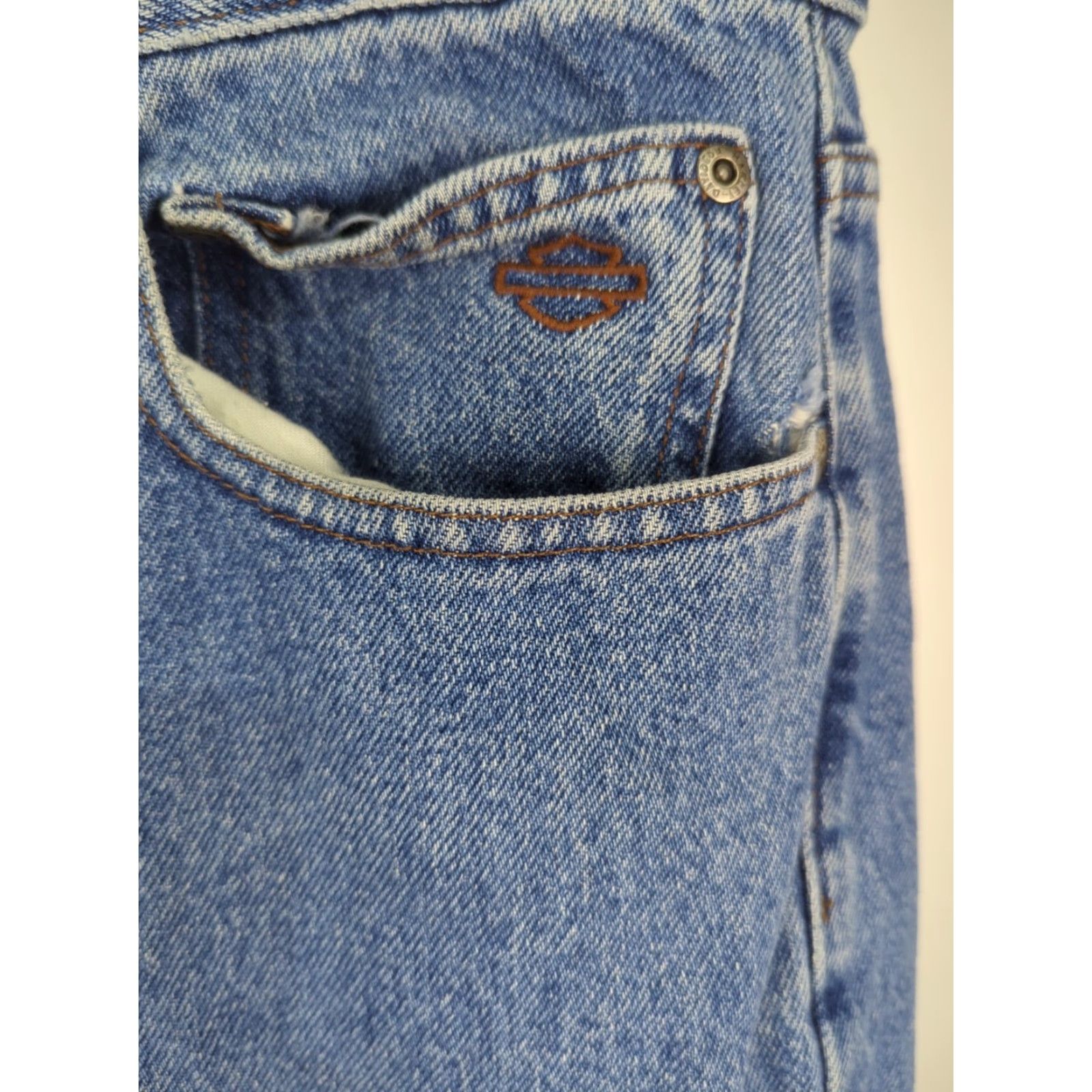 Harley Davidson VINTAGE Harley-Davidson Jeans Men's 34x34 Blue Straight Leg Medium Wash Denim Size US 34 / EU 50 - 7 Thumbnail