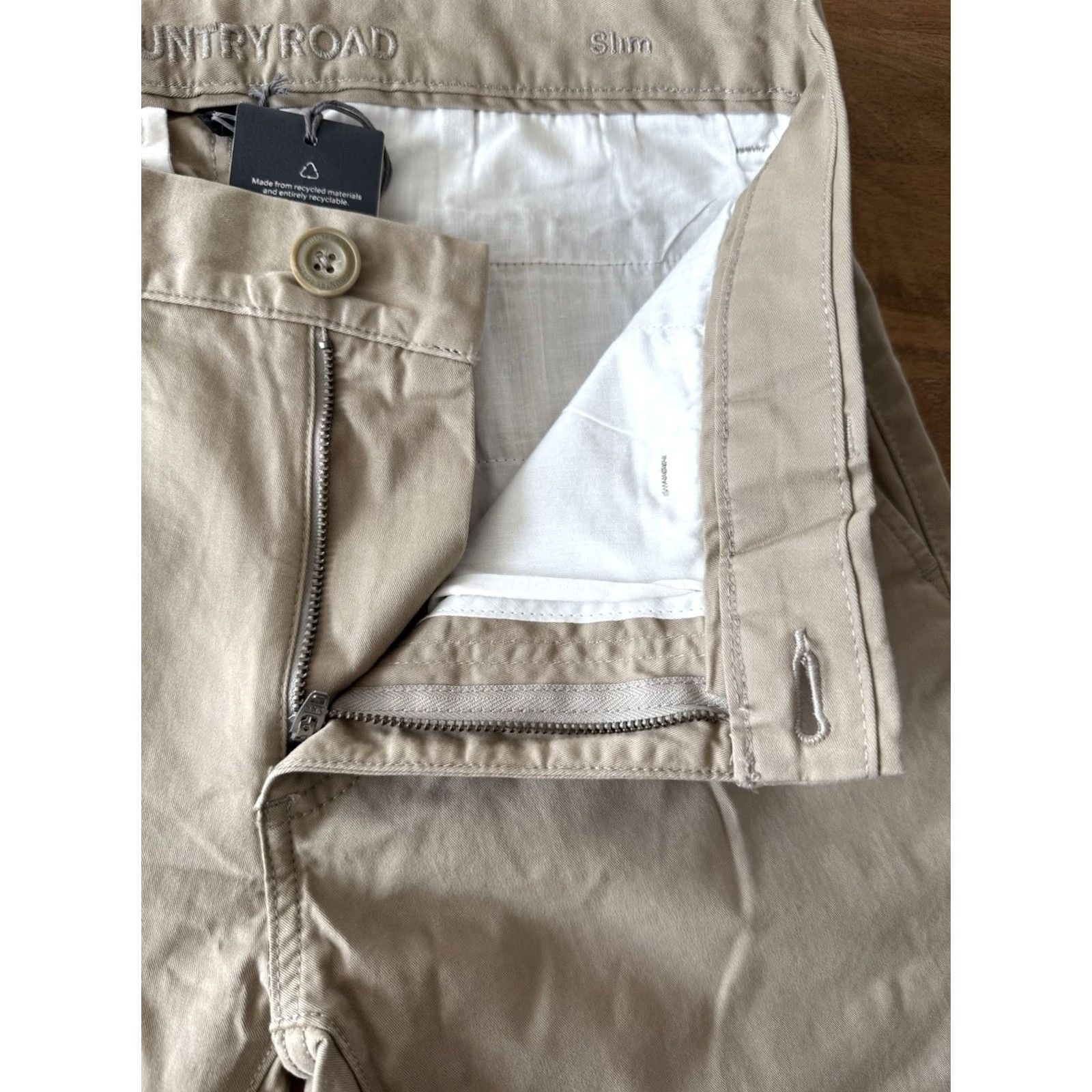 Country Road Country Road Chino Pants Mens 30 Slim Beige 32x32 Flat Front 5-Pocket Office Casual Formal Business Wear Slim Stretch Cotton Elastane Invoice: N/A Size US 30 / EU 46 - 7 Thumbnail