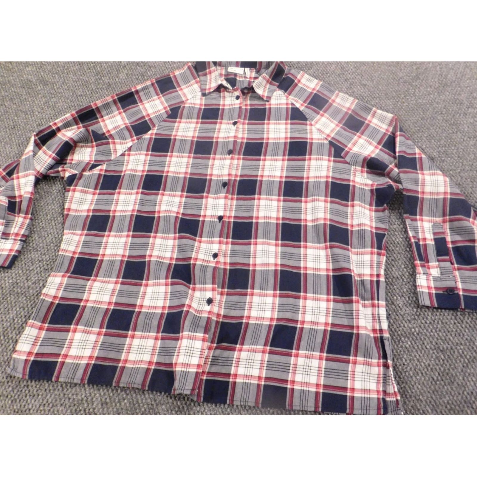 Asos ASOS Blouse Shirt Womens 10 Red Plaid Button Down Collared Long Sleeve Rayon Casual Lightweight Size L / US 10 / IT 46 - 2 Thumbnail