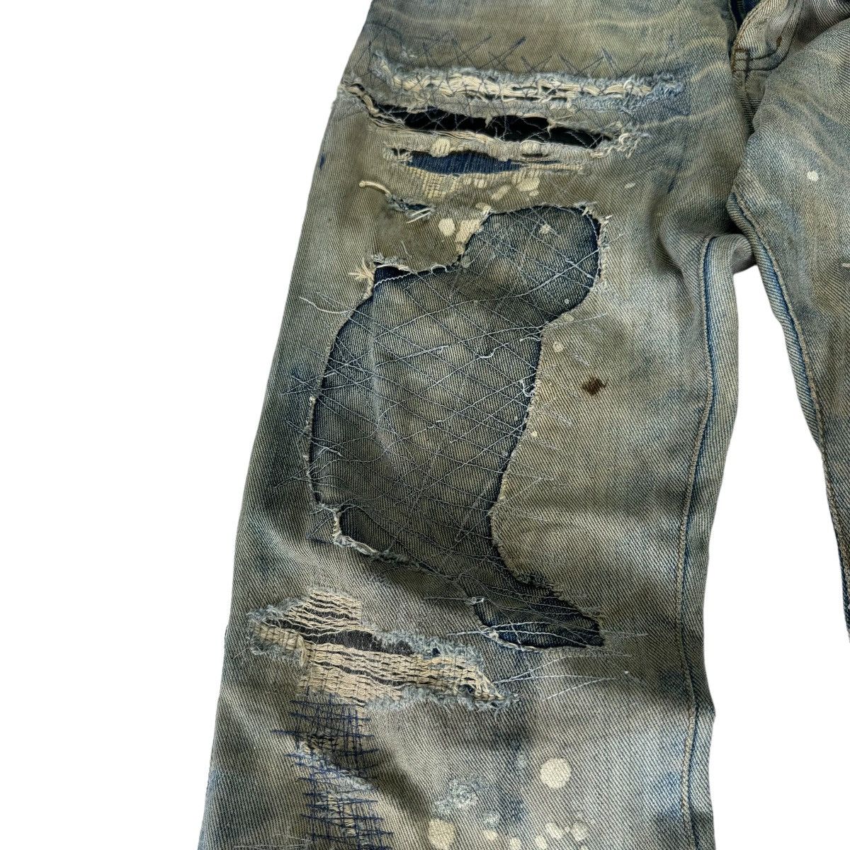 The Game ⚡️GAME PATCHWORK BORO DENIM JEANS PANTS LIKE KAPITAL Size US 30 / EU 46 - 7 Thumbnail
