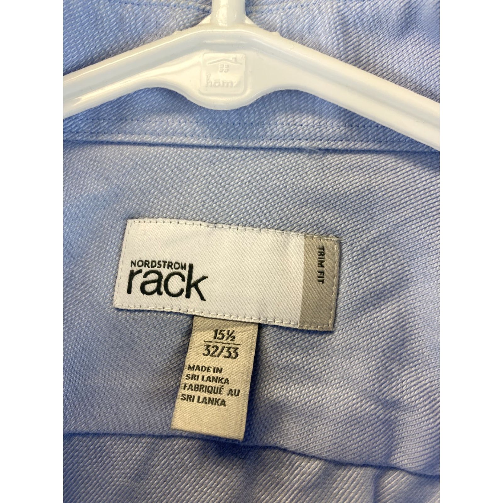 Nordstrom NORDSTROM RACK Men's Dress Shirt Non-Iron Long Sleeve Light Blue 15.5 32/33 Size 40R - 4 Thumbnail