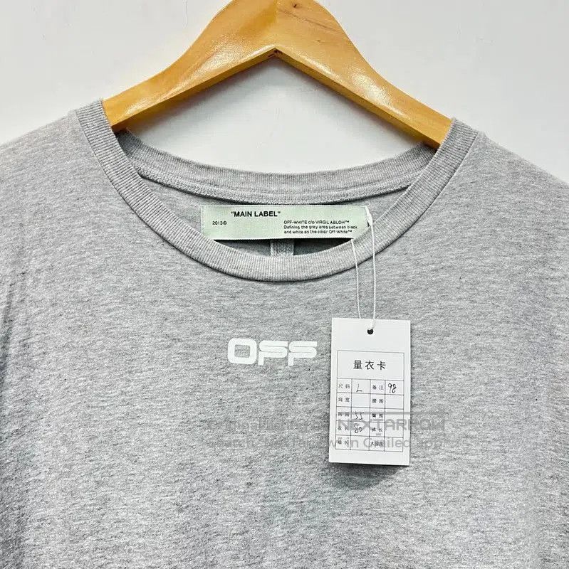 Off-White Off-White Gray Cotton Men's T-Shirt . Size US L / EU 52-54 / 3 - 3 Thumbnail
