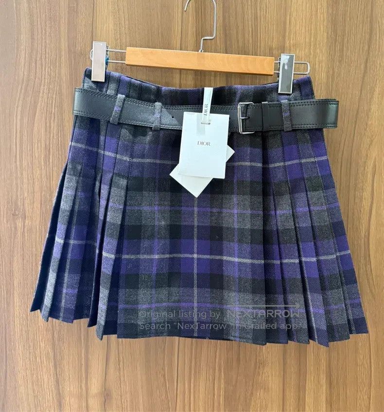 Dior Dior Plaid pleated skirt Size 24" / US 00 / IT 34 - 1 Thumbnail