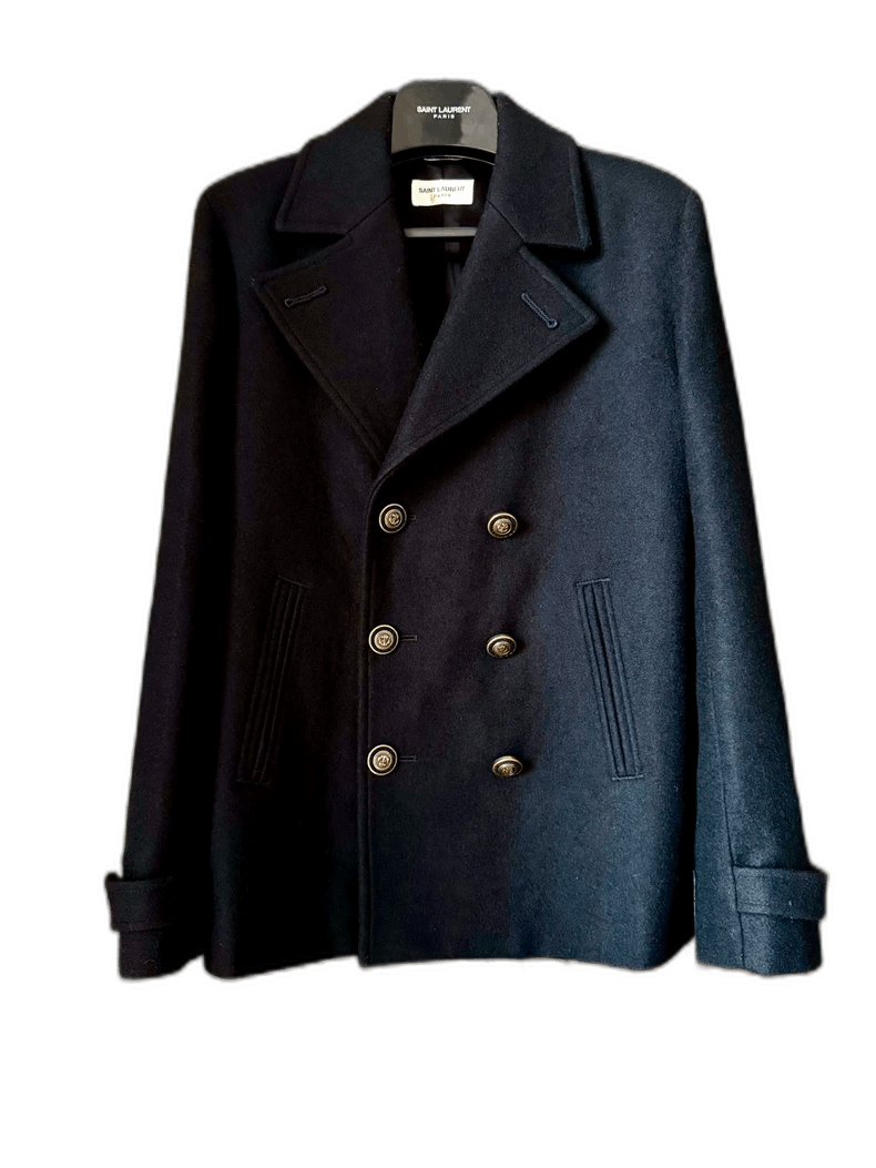 Saint Laurent Paris saint laurent 20fw black double - breasted coat Size US S / EU 44-46 / 1 - 1 Thumbnail